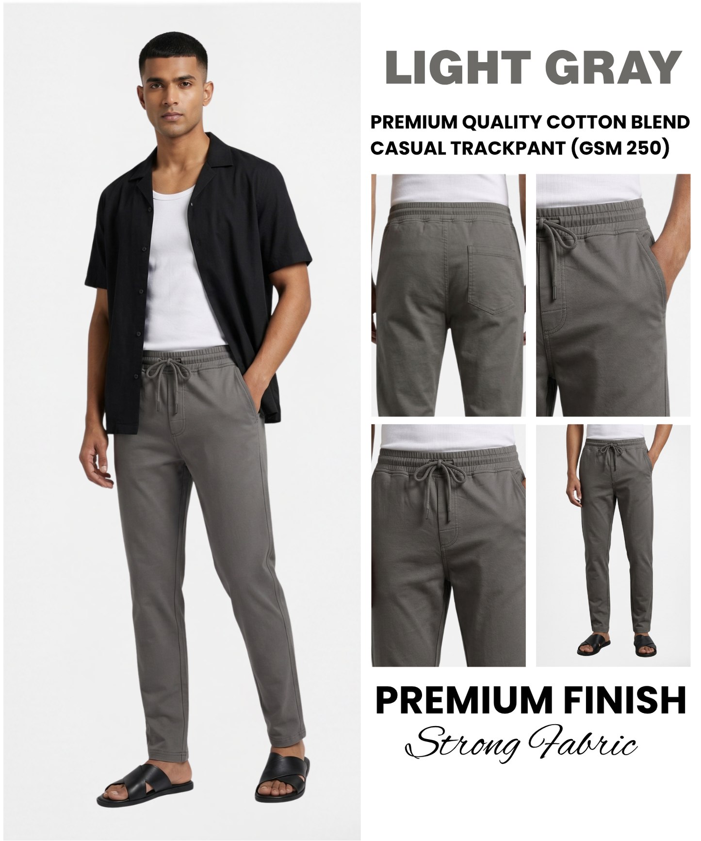 Premium Quality Cotton Blend Casual Trackpant (GSM 250) – Soft & Durable Fabric