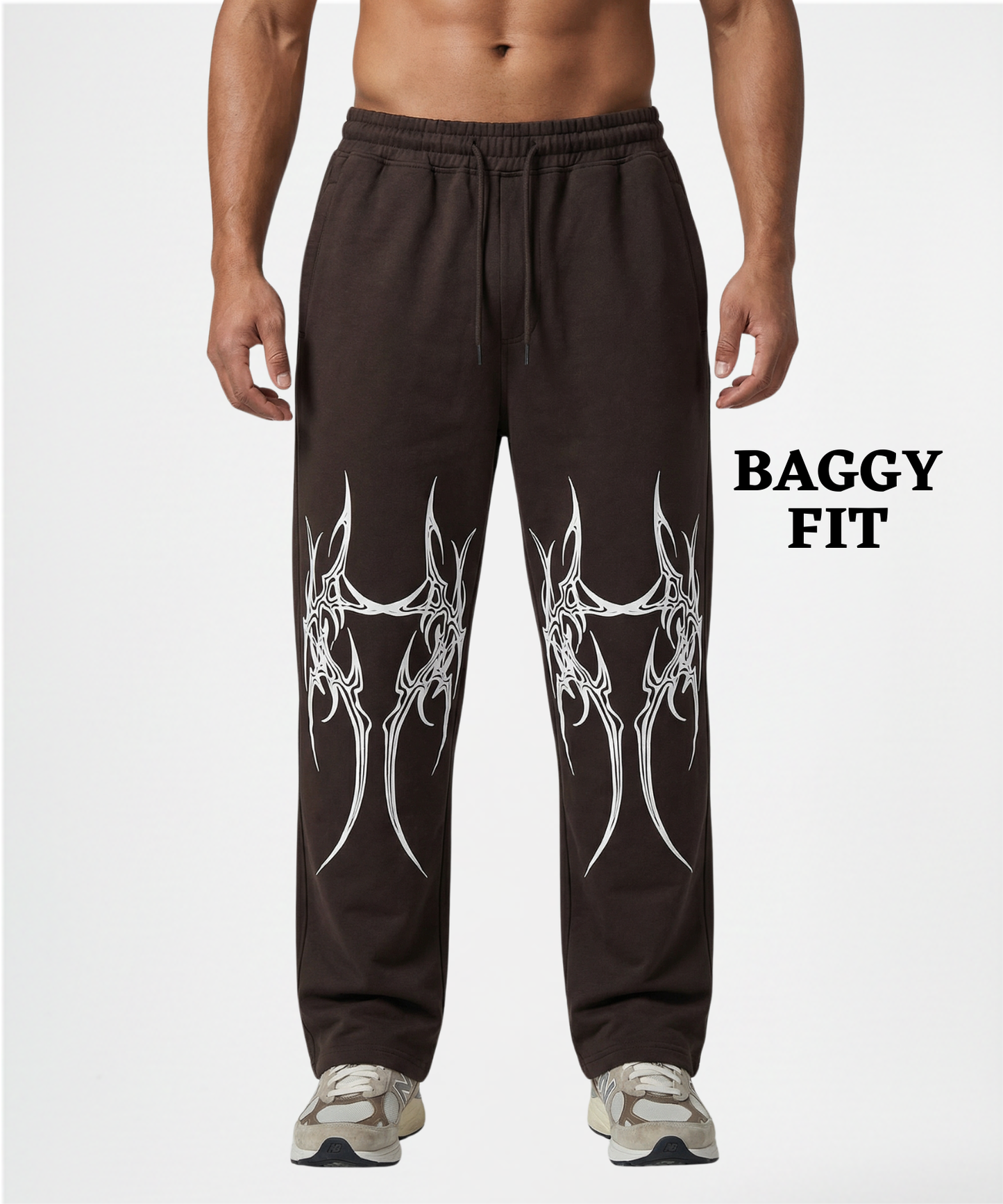 Men’s Premium Cotton Lycra Printed Track Pants (265 GSM) | Baggy Fit