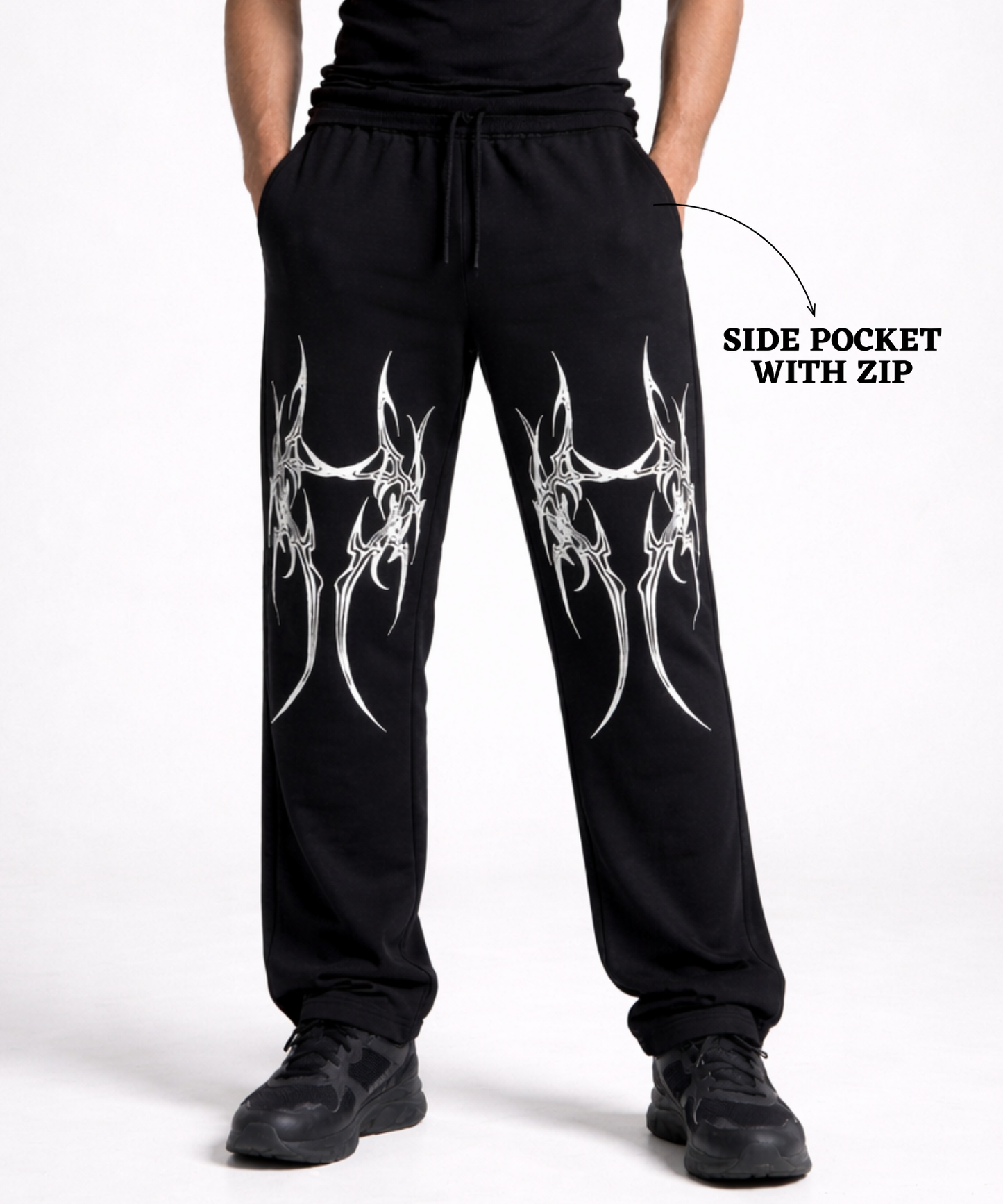 Men’s Premium Cotton Lycra Printed Track Pants (265 GSM) | Baggy Fit