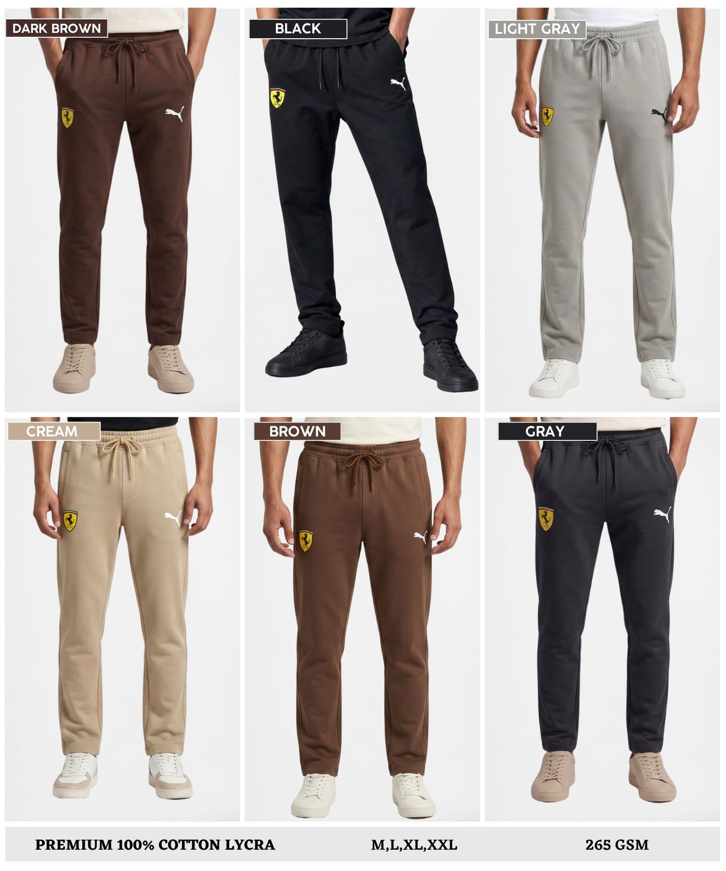 Premium Quality 100% Cotton Trackpant (GSM 265)| Slim Fit | Dual Side Emboidery