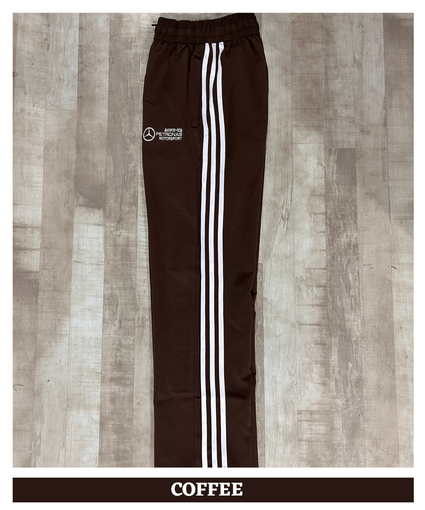 Imported NS Terry Lycra Trackpant (180–190 GSM) – Aqua Blue 3 Stripe Edition | Embroidery Logo