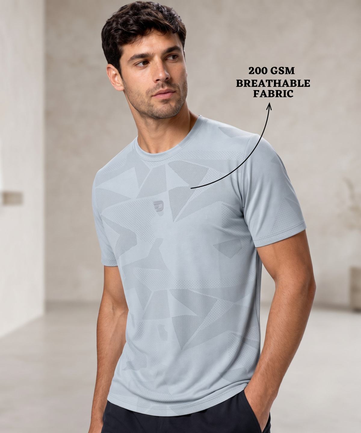Denmonk Men's Premium Imported Jacquard Half Sleeve T-Shirt | 200 GSM | Regular Fit | DOD