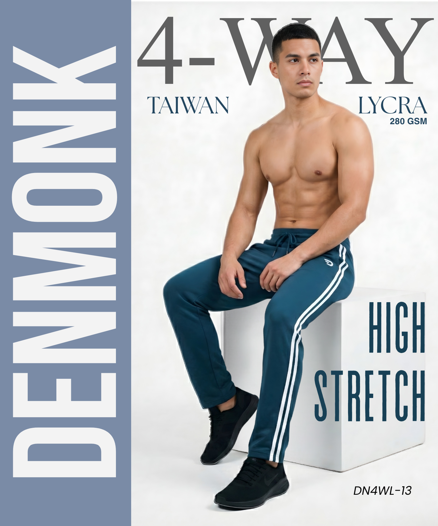 Imported Taiwan Lycra Track Pants | 2 Side Stripe (2 Pati) | 280 GSM