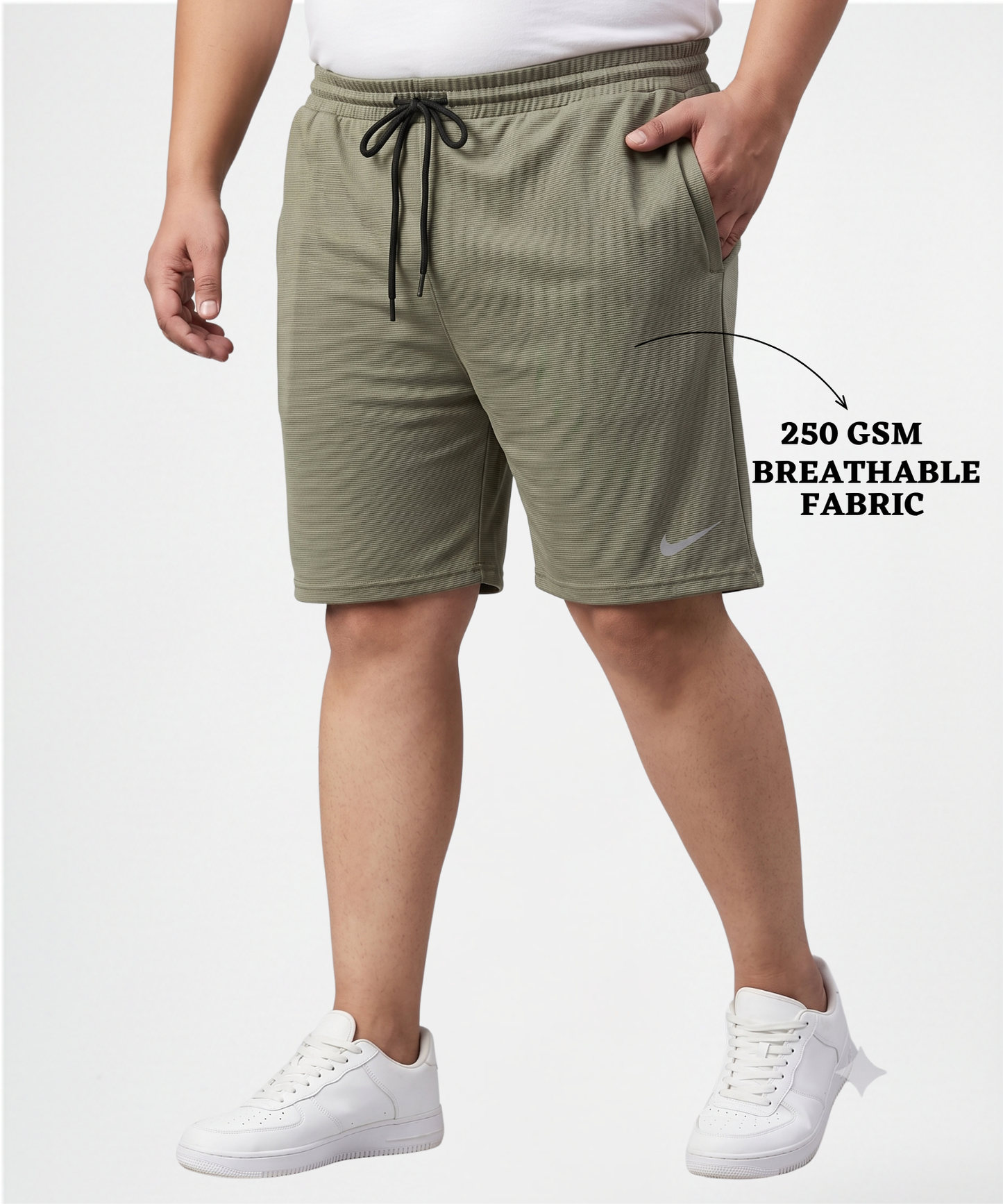 Imported Dobby Lycra Plus Size Shorts (GSM 250)
