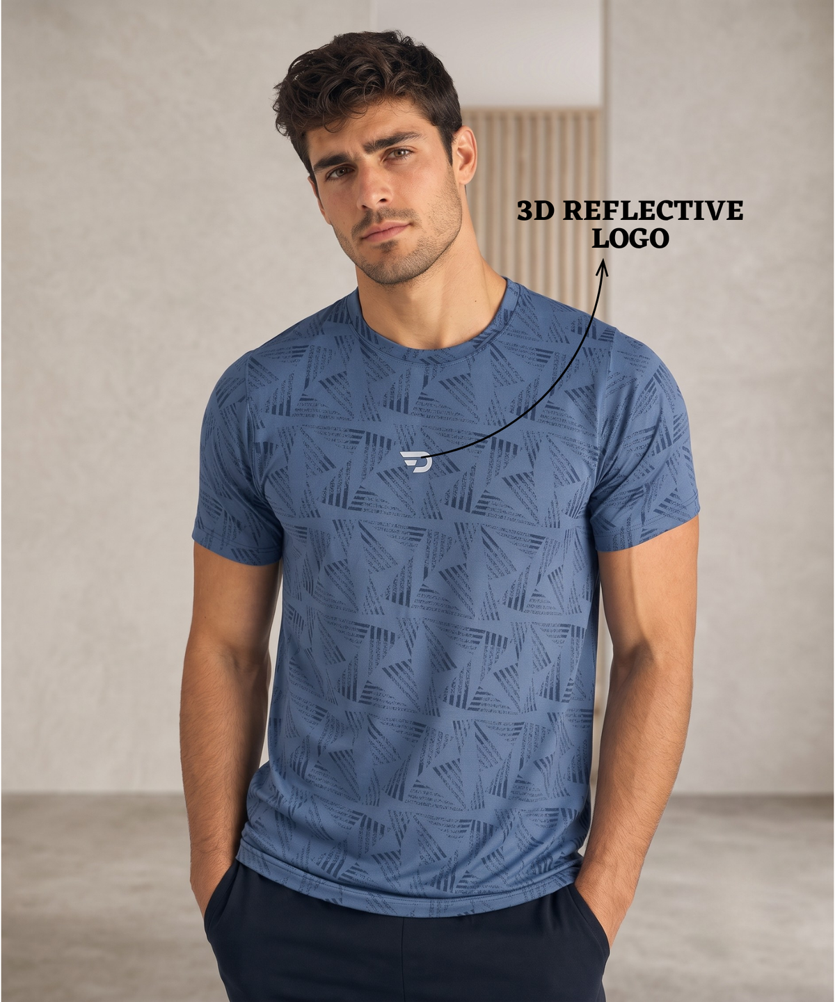Denmonk Men's Premium Imported Jacquard Half Sleeve T-Shirt| 200 GSM | Regular Fit