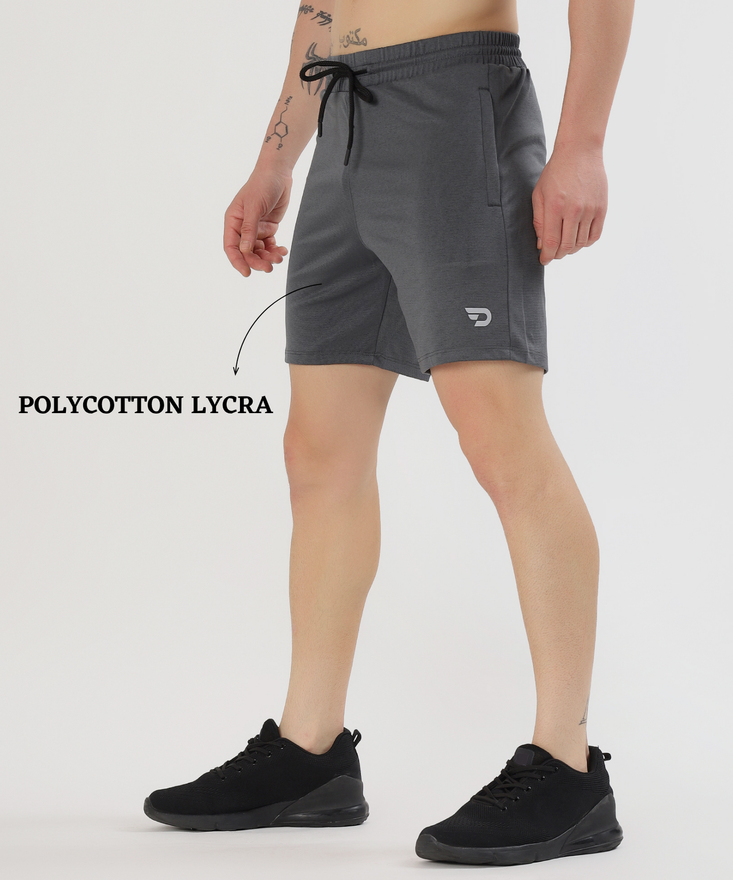 FlexZip Essential Shorts - Imported Poly Cotton Lycra Shorts (GSM 260)