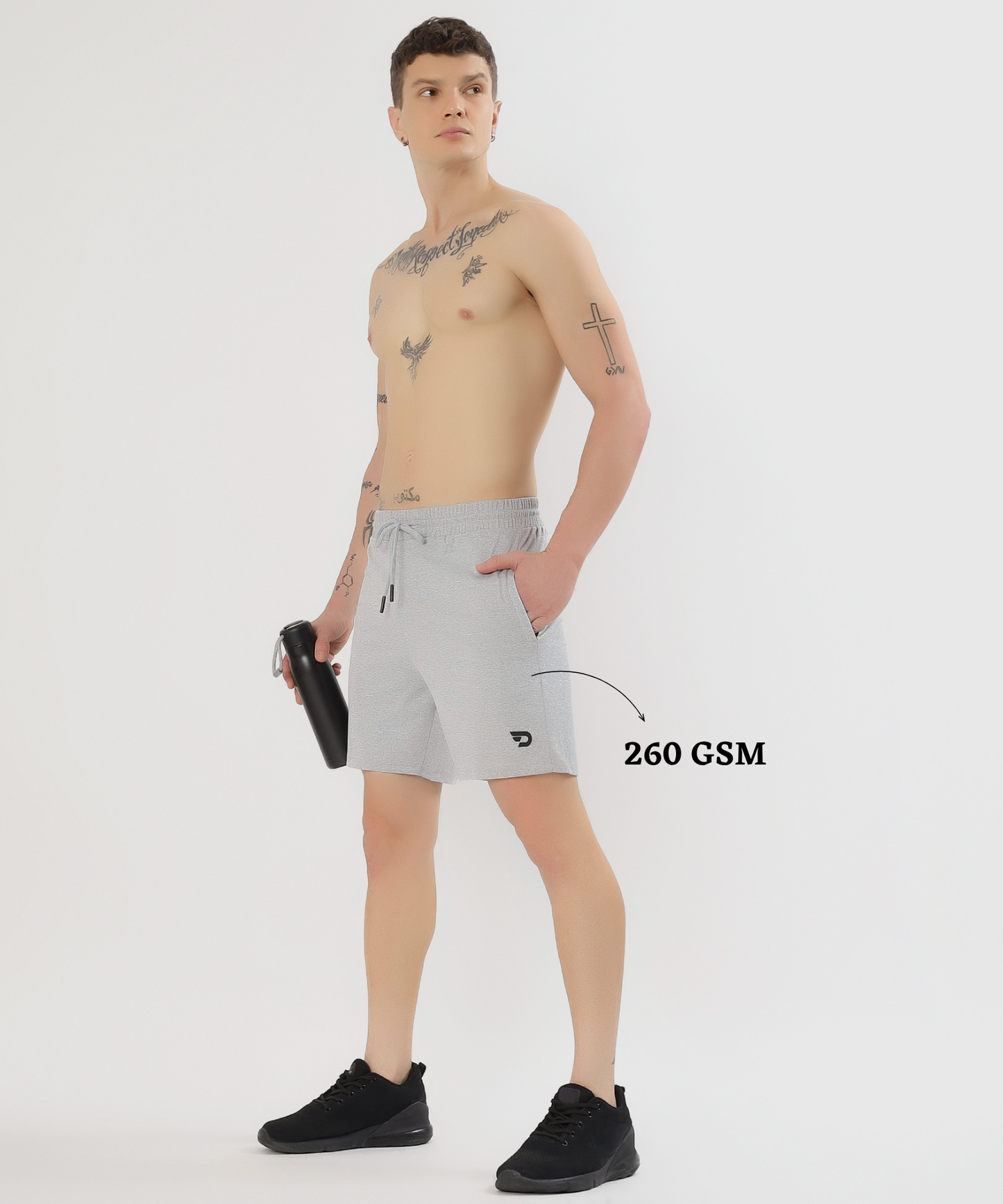 FlexZip Essential Shorts - Imported Poly Cotton Lycra Shorts (GSM 260)