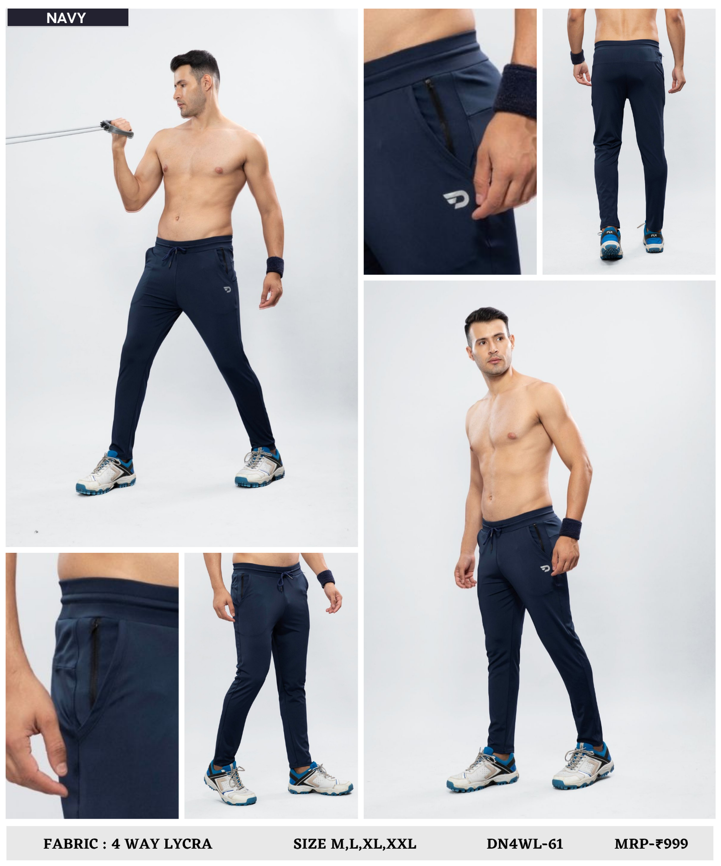 Cross Pocket Utility Trackpant – Imported 4Way Taiwan Lycra ( 280 GSM )