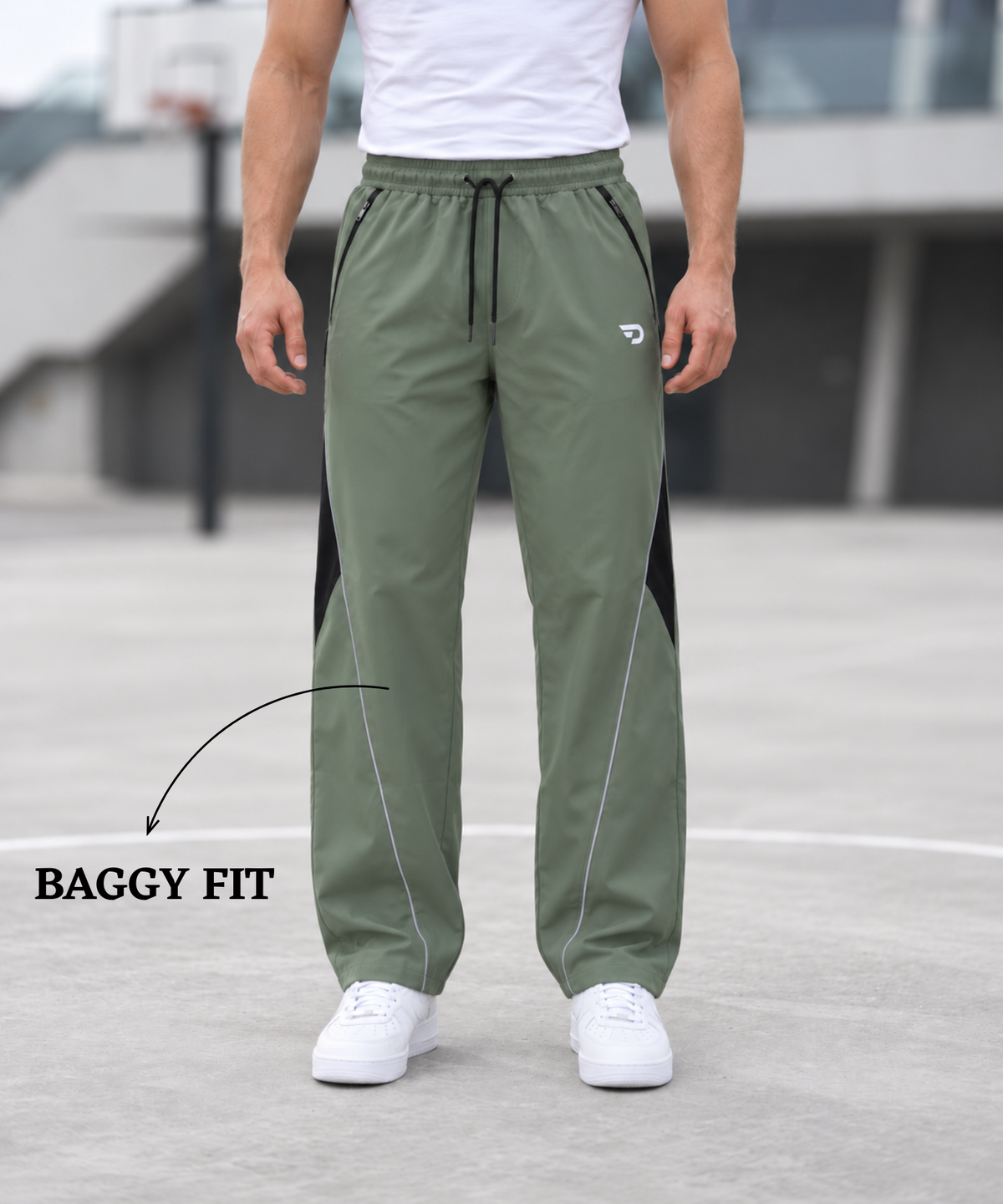 Denmonk Men's Imported NS Terry Pro Track Pant with Side Contrast Panel & Piping | 220 GSM | Baggy Fit