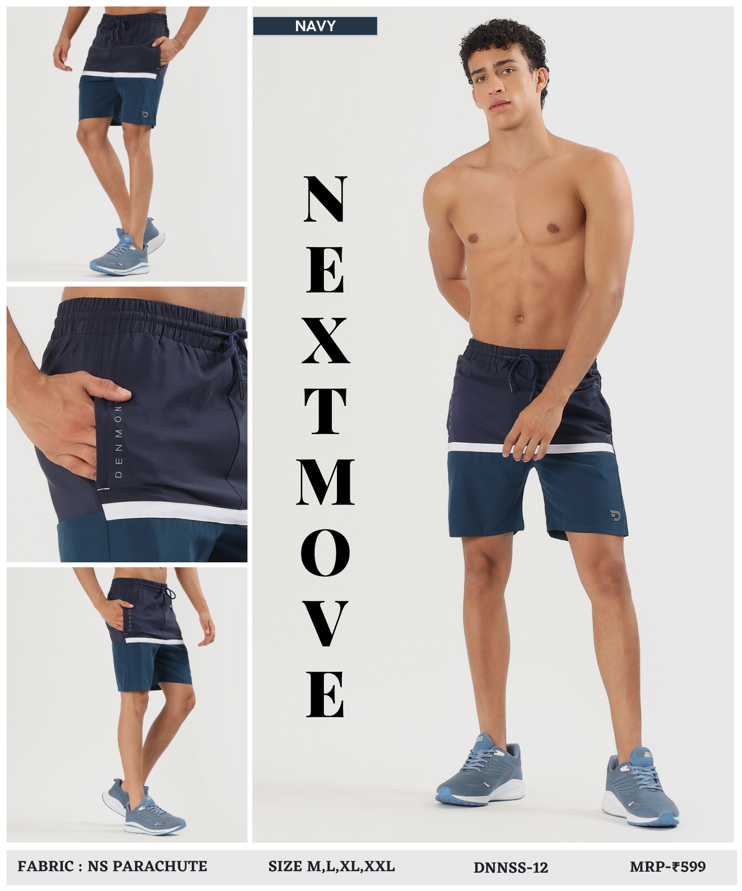 Block shorts - Imported Ns Parachute Lycra (15% Lycra 130 GSM)