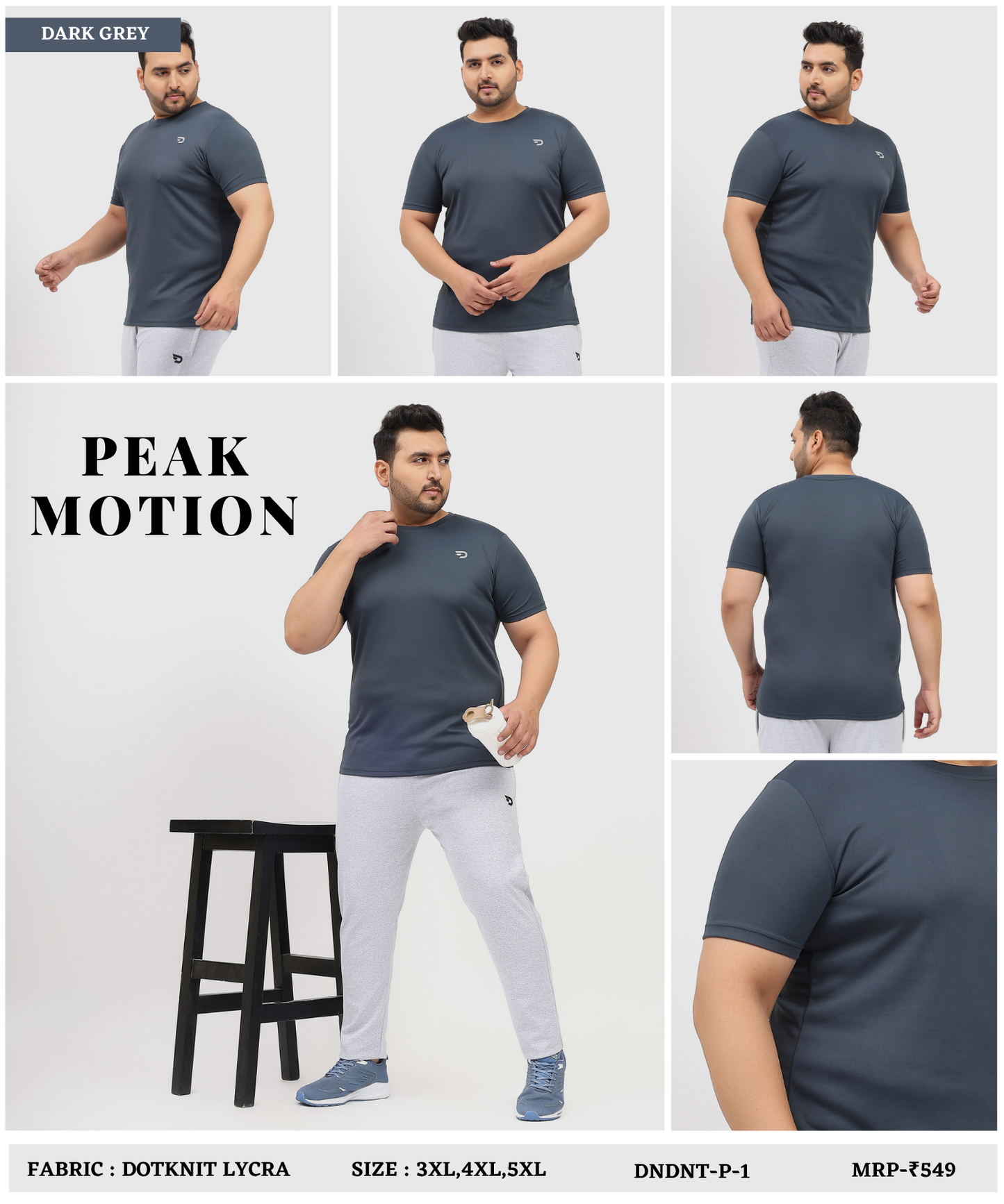 Dotknit Flex Plus Size T-Shirts - Imported Dotnit Lycra (GSM 180)