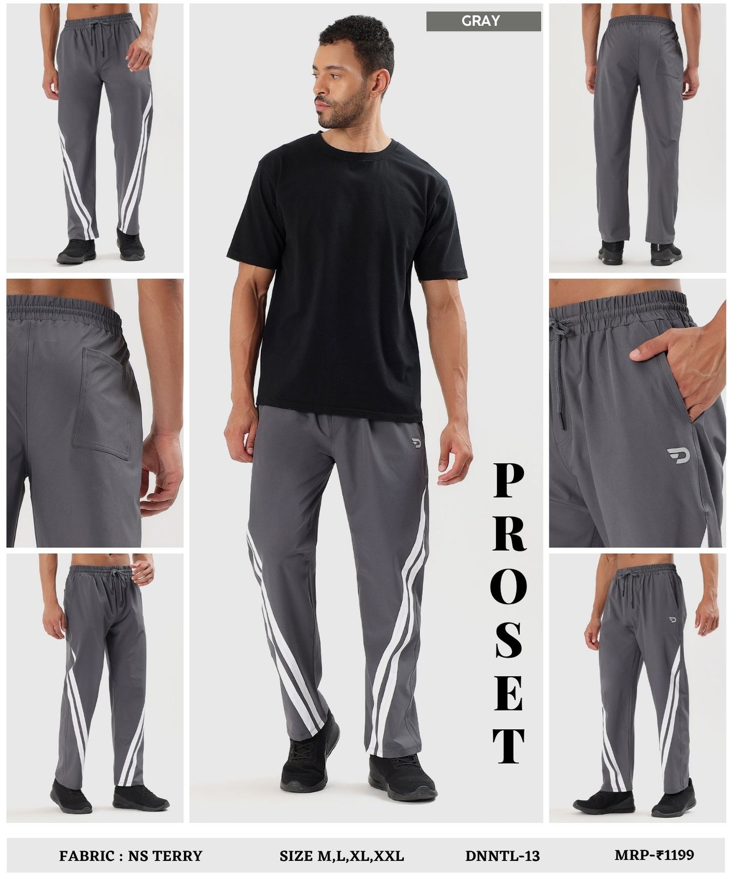 Men’s Imported NS Terry Lycra Straight Fit Trackpant  – Soft, Stretchable & Durable (GSM 180–190)