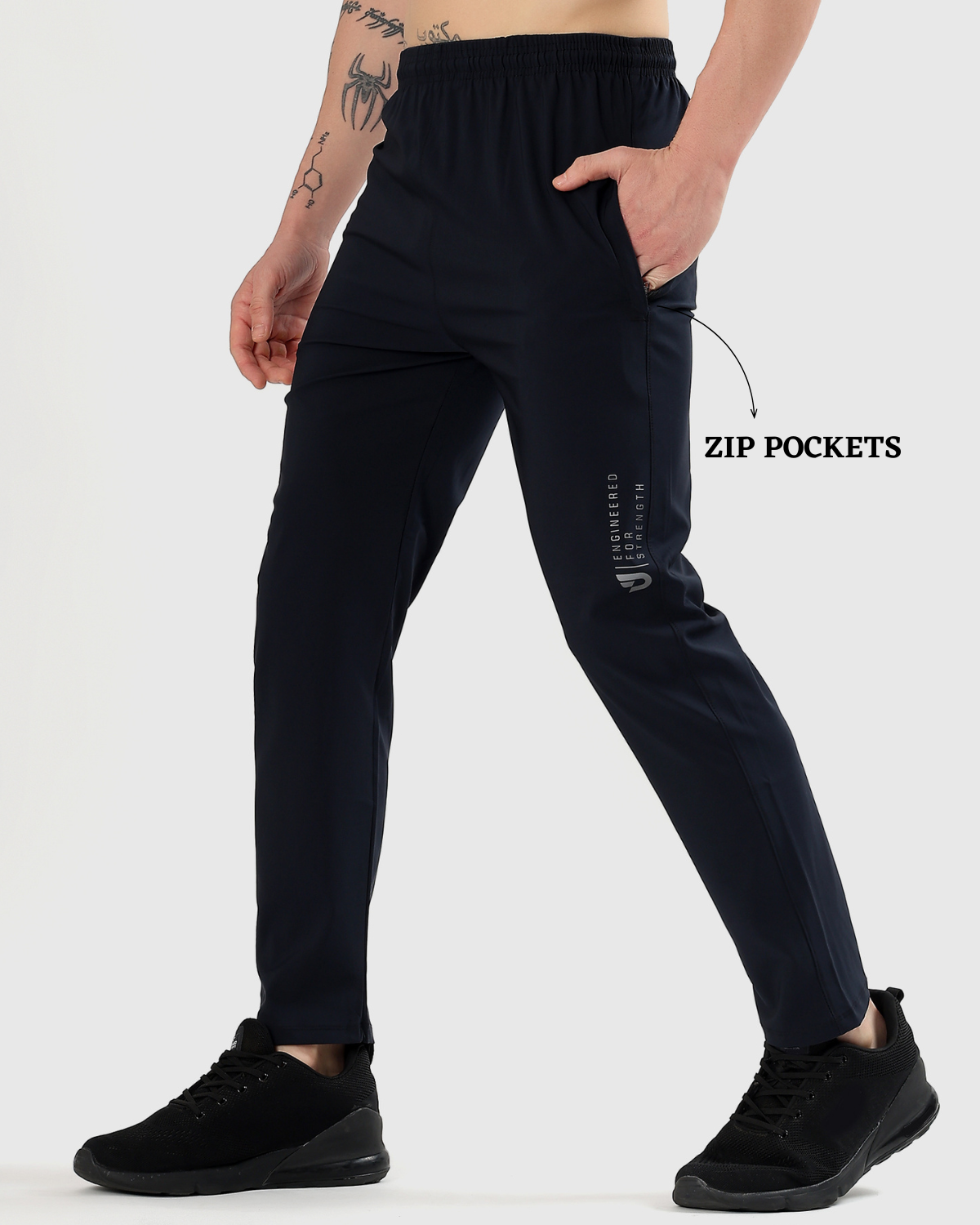 Denmonk Men's Imported Nylon Terry Lycra Track Pants | 180–190 GSM | Slim Fit