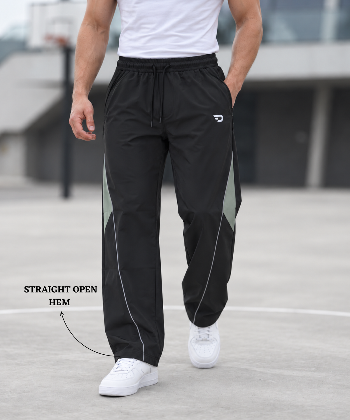 Denmonk Men's Imported NS Terry Pro Track Pant with Side Contrast Panel & Piping | 220 GSM | Baggy Fit