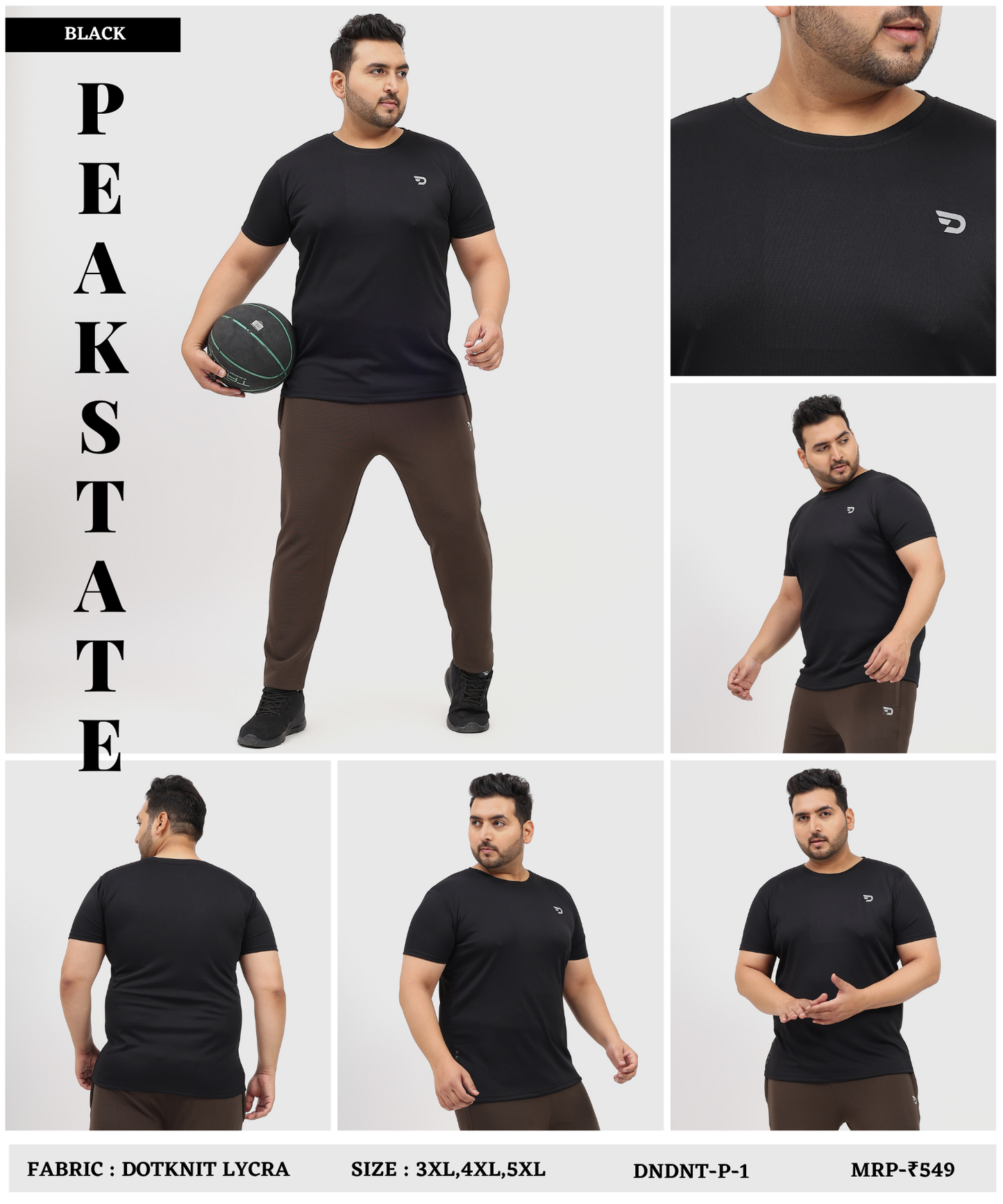 Dotknit Flex Plus Size T-Shirts - Imported Dotnit Lycra (GSM 180)