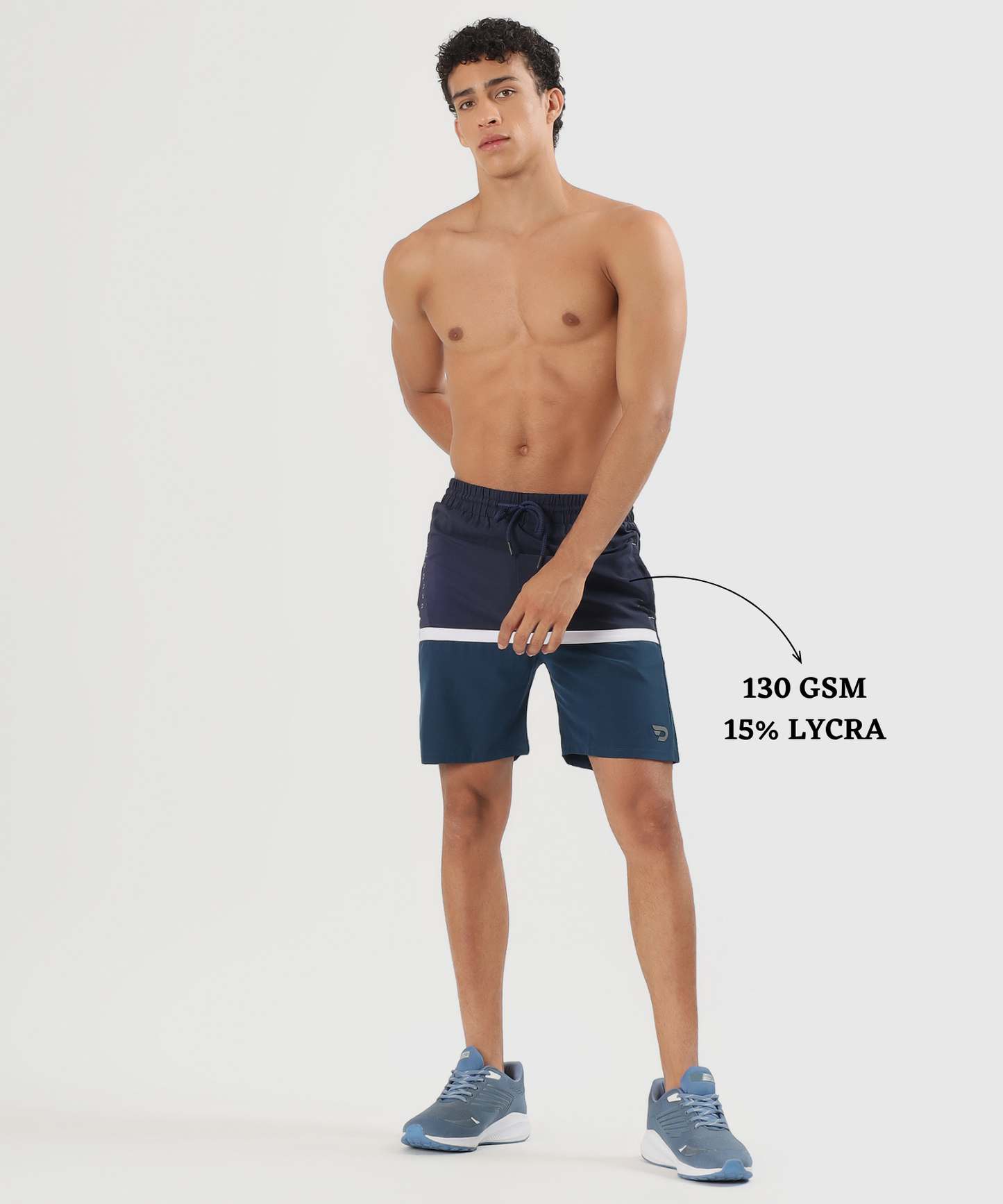 Block shorts - Imported Ns Parachute Lycra (15% Lycra 130 GSM)