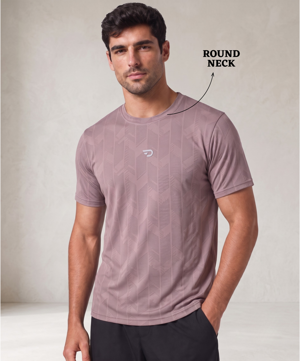 Denmonk Men's Premium Imported Jacquard Half Sleeve T-Shirt | 200 GSM | Regular Fit | DOD