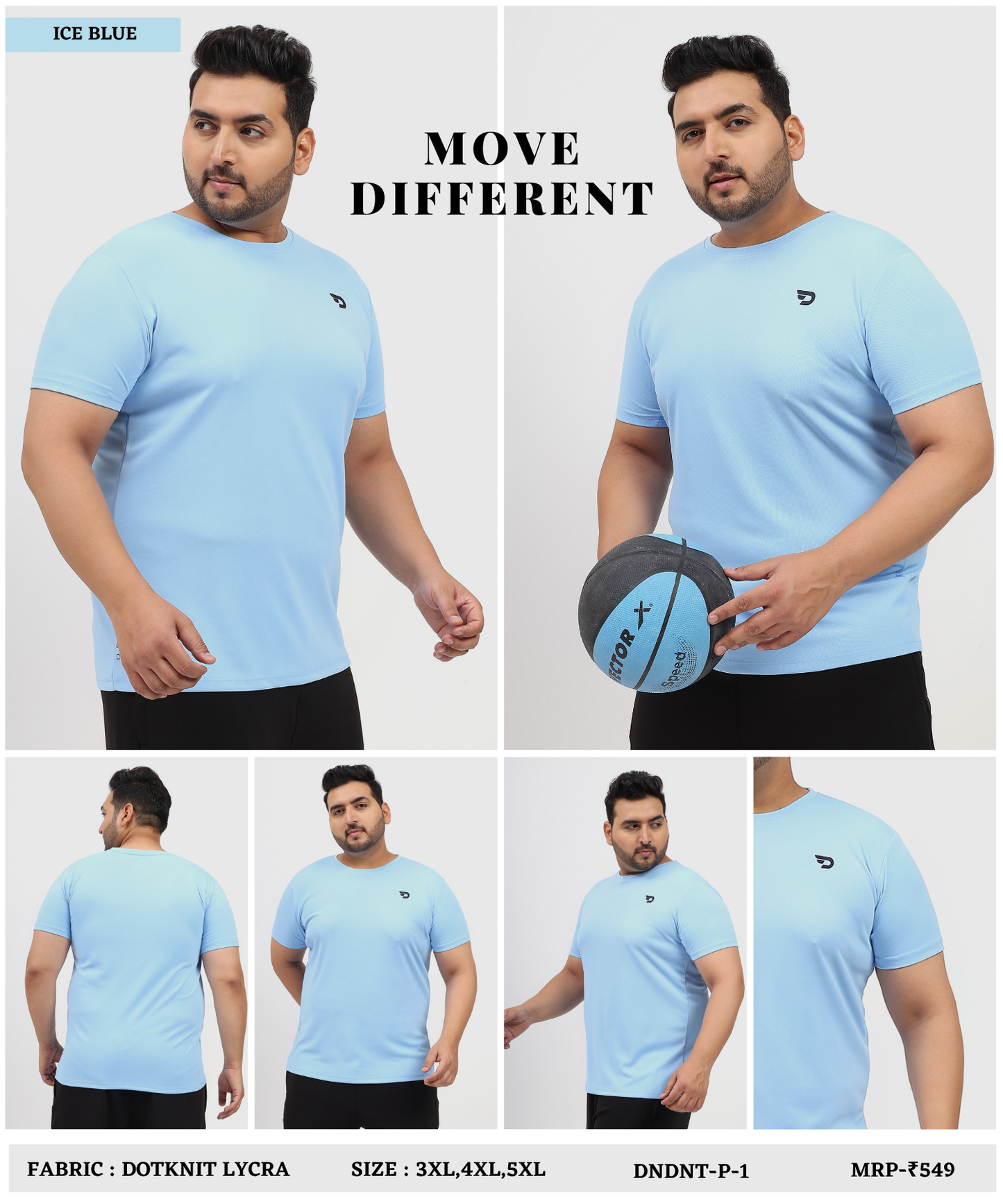 Dotknit Flex Plus Size T-Shirts - Imported Dotnit Lycra (GSM 180)