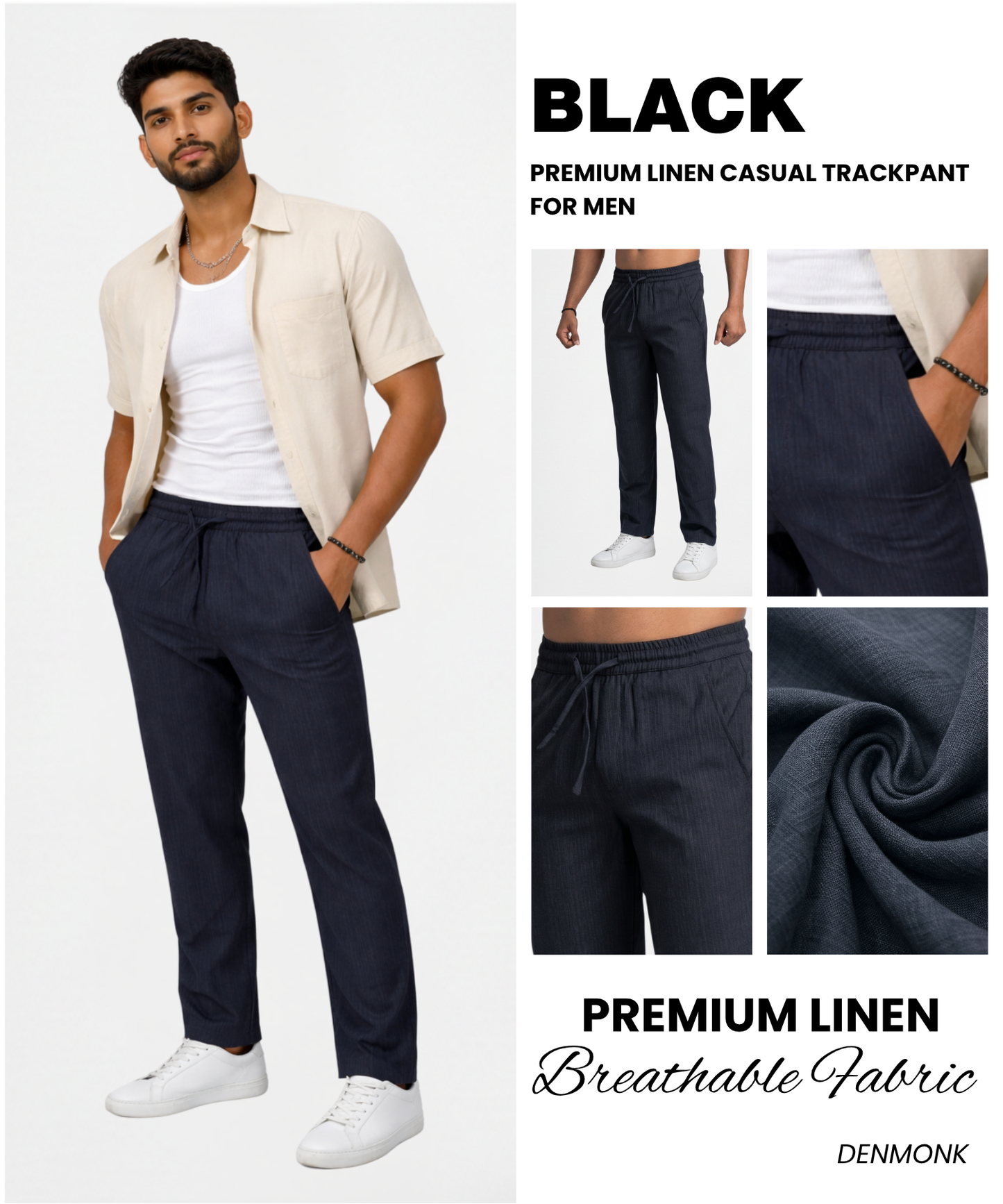 Men’s Premium Linen Track Pants  | Modern Fit & All-Day Comfort