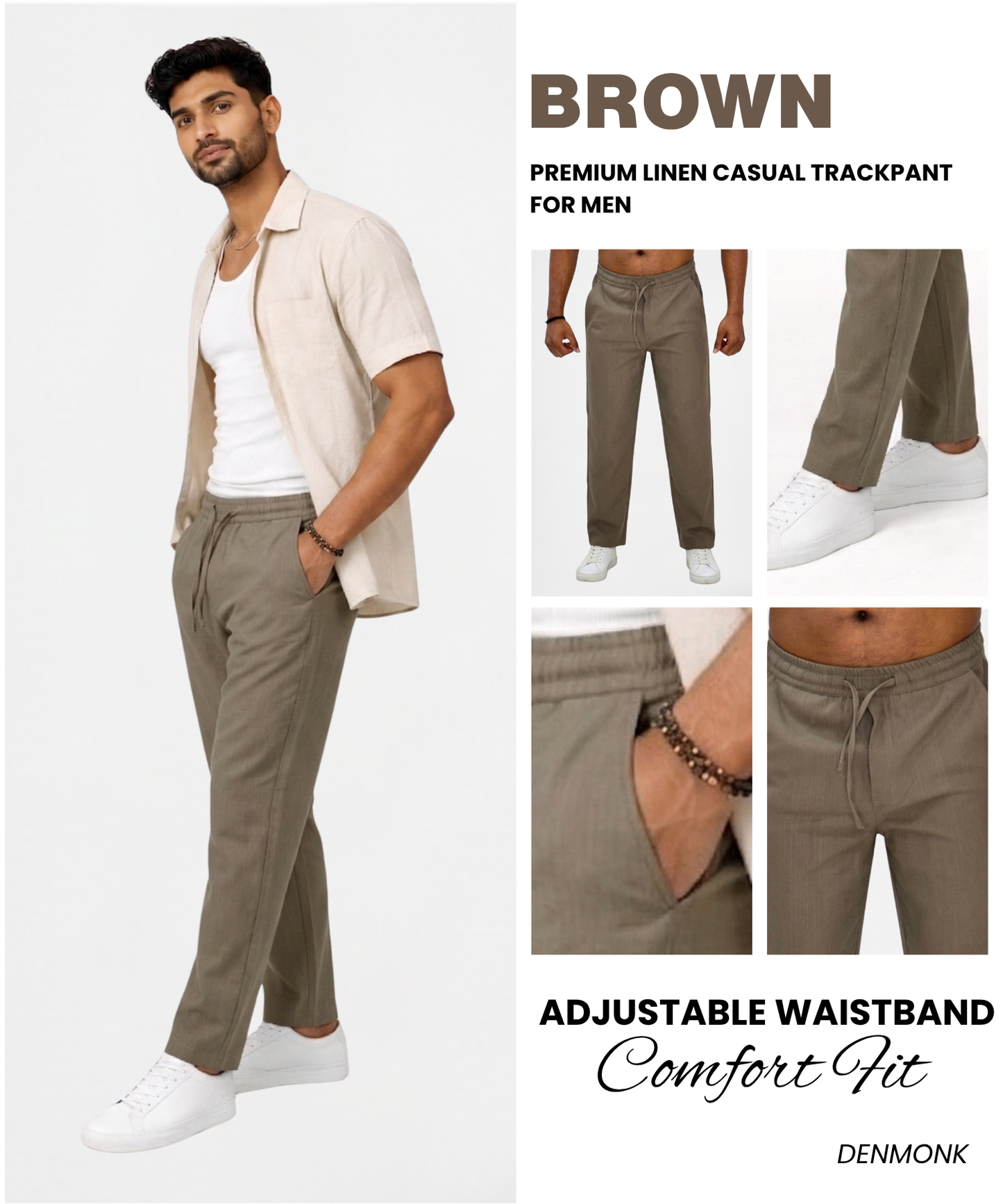 Men’s Premium Linen Track Pants  | Modern Fit & All-Day Comfort