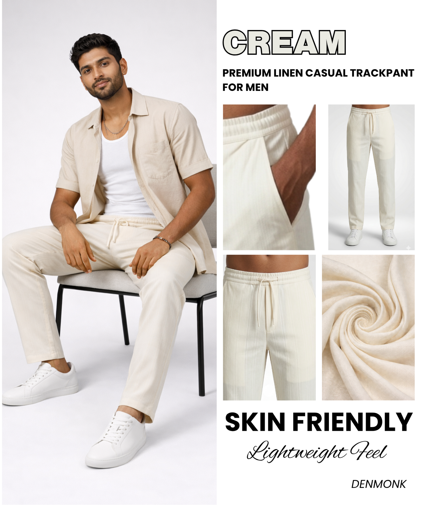 Men’s Premium Linen Track Pants | Modern Fit & All-Day Comfort