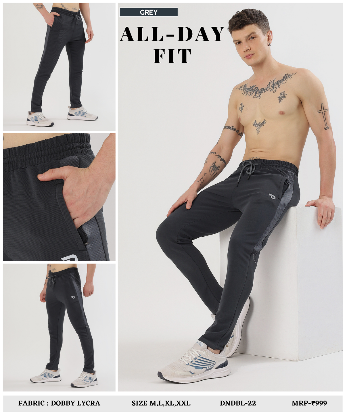 DuraFit Trackpant - Imported Dobby Lycra | GSM 280 | Slim Fit