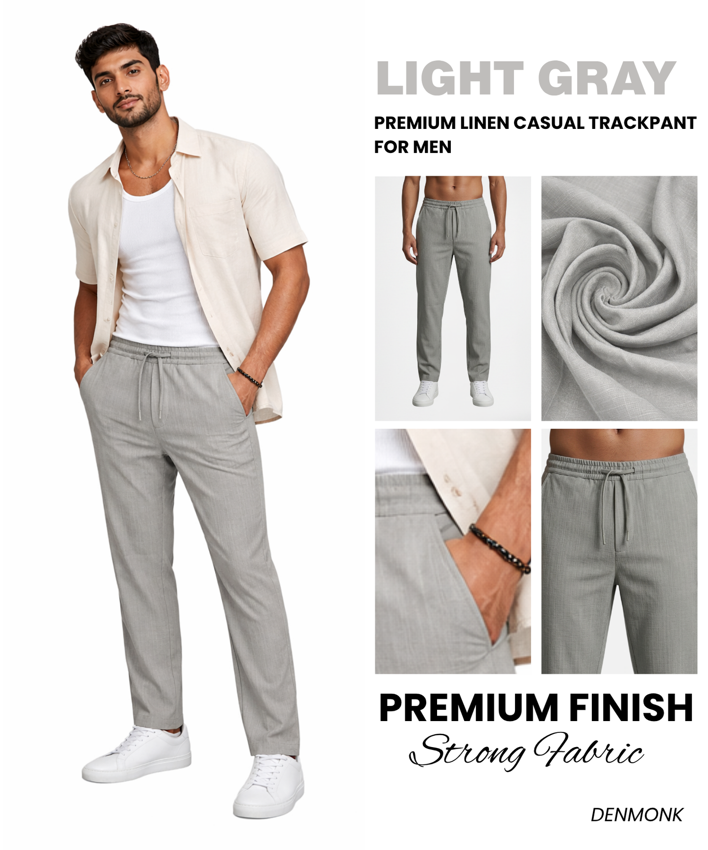 Men’s Premium Linen Track Pants  | Modern Fit & All-Day Comfort