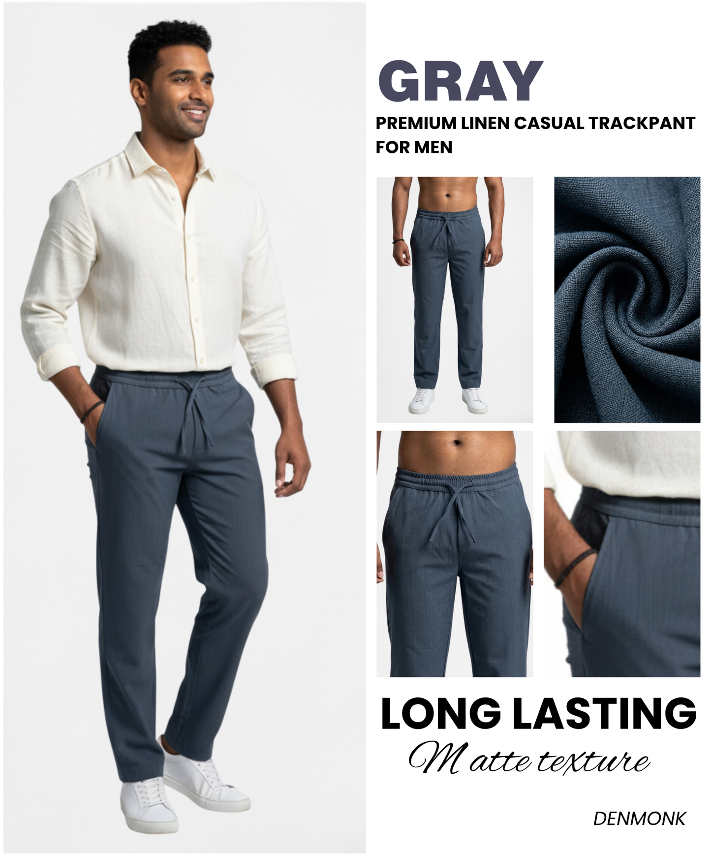 Men’s Premium Linen Track Pants | Modern Fit & All-Day Comfort