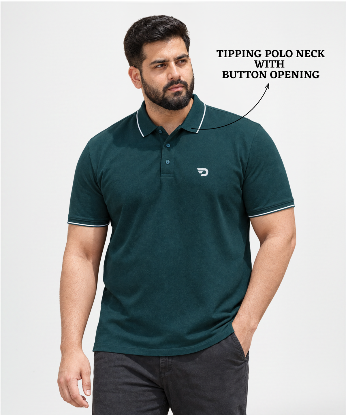 Denmonk Men's Imported Cotton Feel Matty Lycra Plus Size Polo T-Shirt | 220 GSM | Half Sleeve | Regular Fit