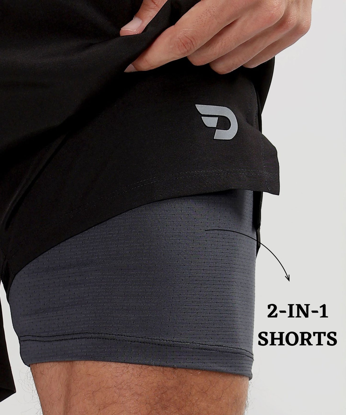2-IN-1 SHORTS - Imported Ns Parachute Lycra (130 GSM 15% Lycra)