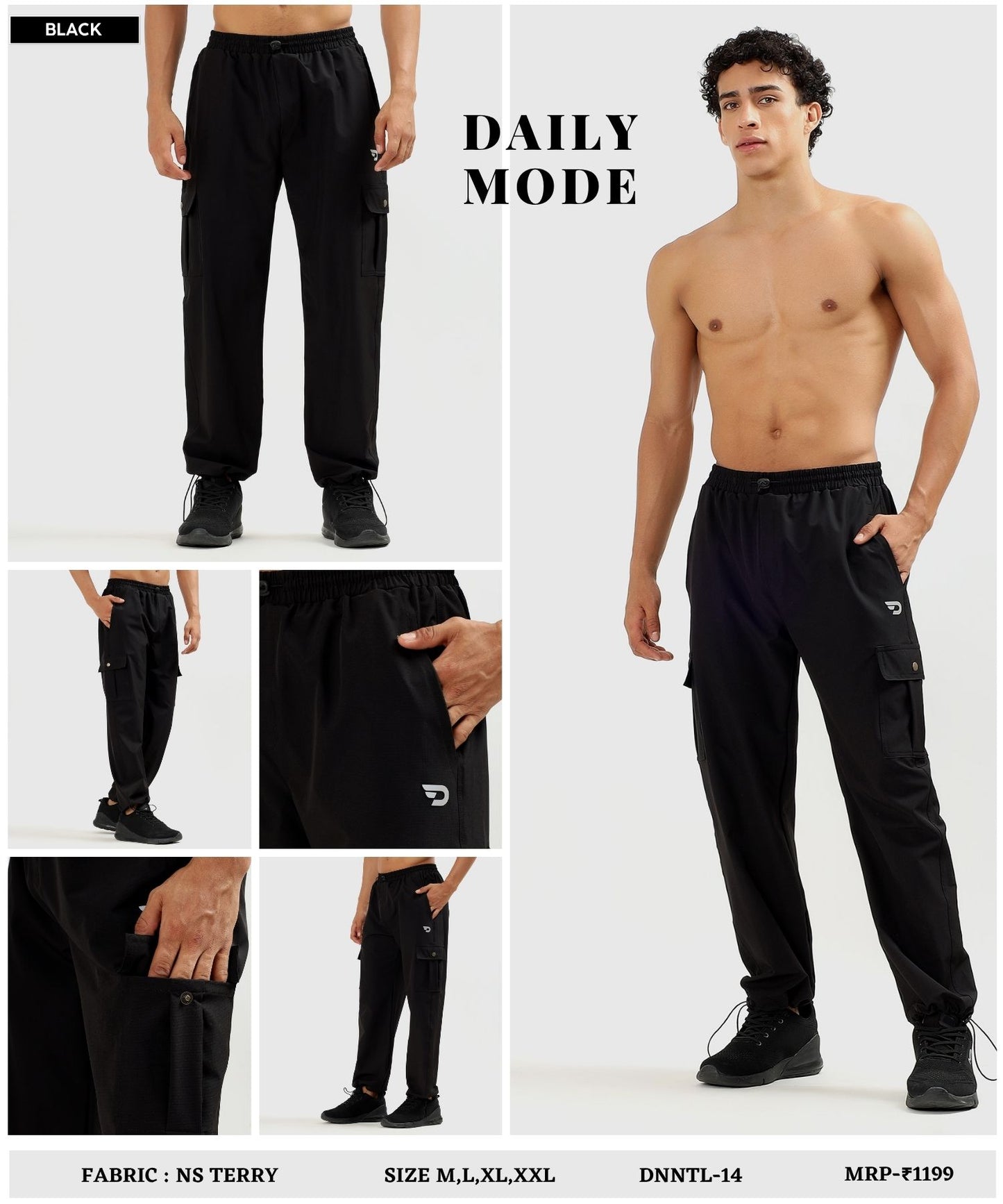 Utility Cargo Joggers - Imported Ns Terry Lycra Over Size Lower (GSM 180-190)