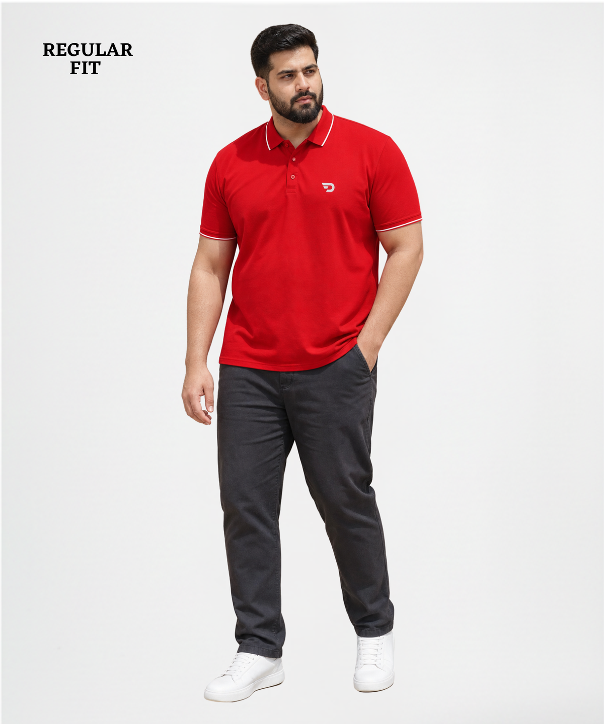 Denmonk Men's Imported Cotton Feel Matty Lycra Plus Size Polo T-Shirt | 220 GSM | Half Sleeve | Regular Fit
