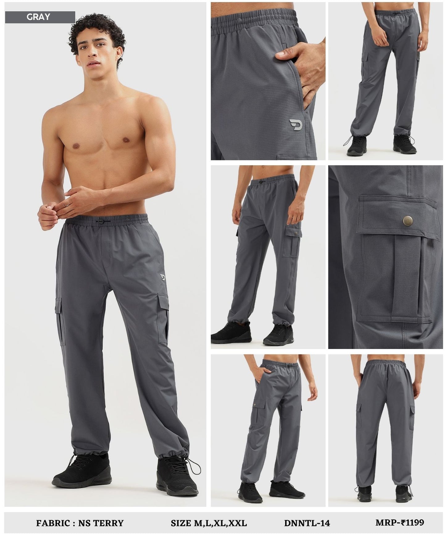 Utility Cargo Joggers - Imported Ns Terry Lycra Over Size Lower (GSM 180-190)