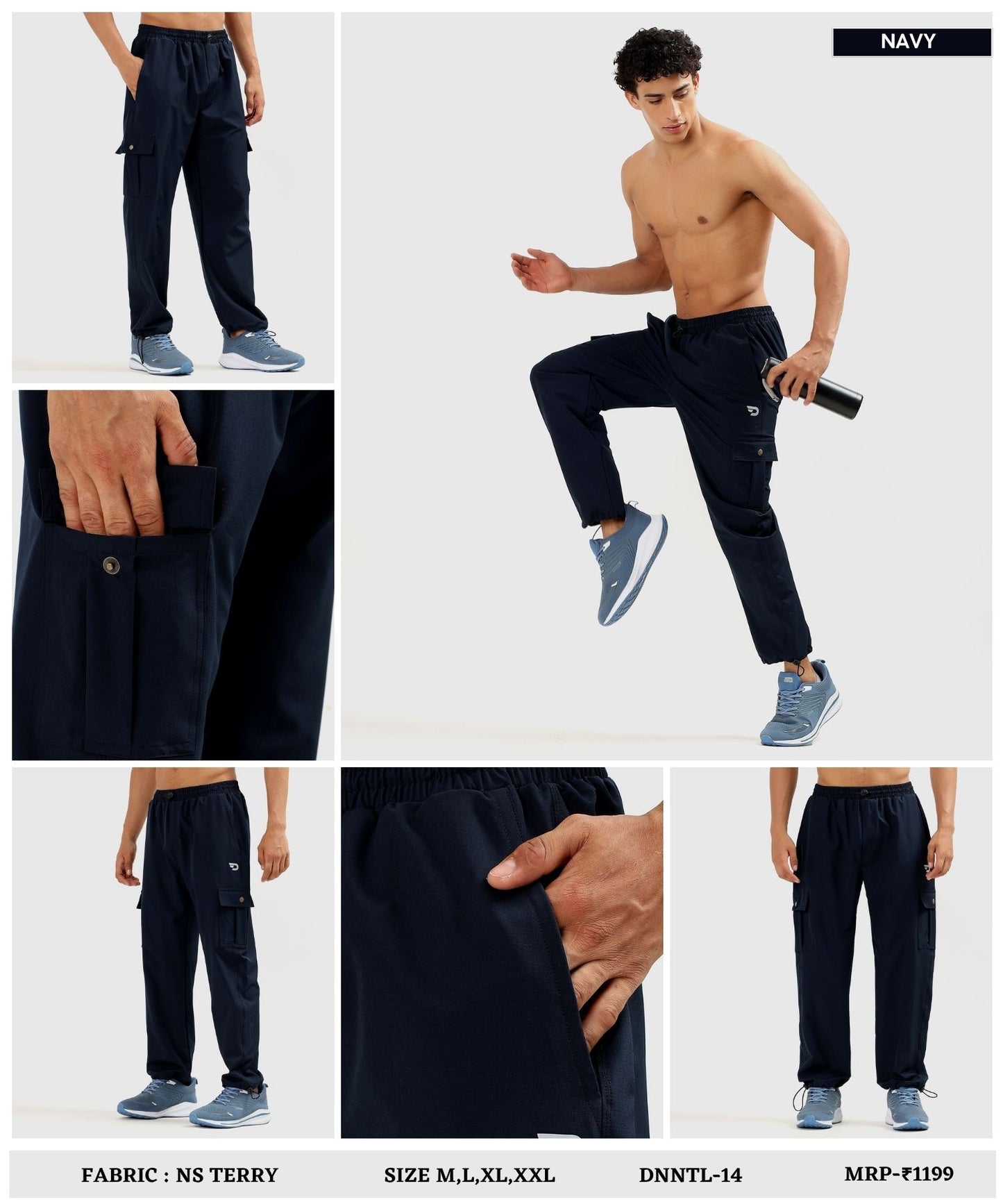 Utility Cargo Joggers - Imported Ns Terry Lycra Over Size Lower (GSM 180-190)
