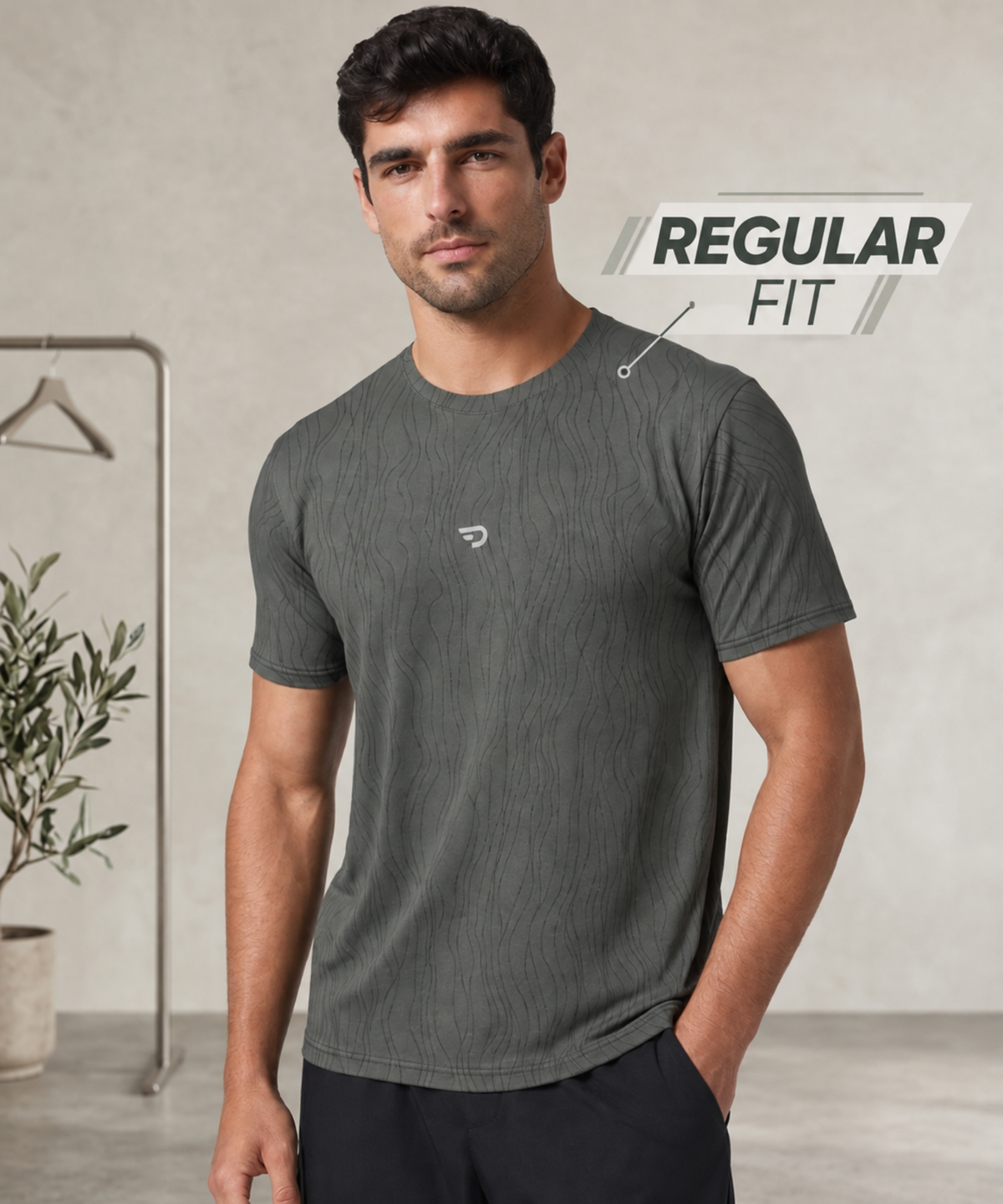 Denmonk Men's Premium Imported Jacquard Half Sleeve T-Shirt | 200 GSM | Regular Fit