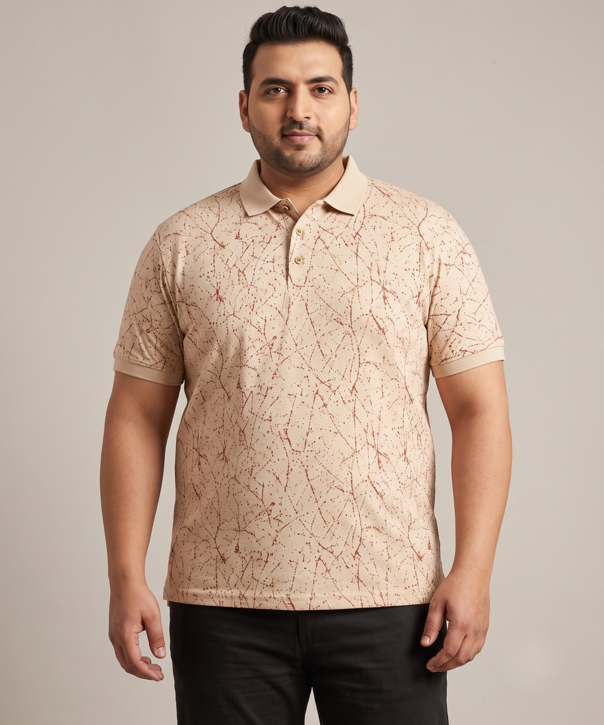 Men's Imported Korean Check Plus Size Polo T-Shirt | 180 GSM  | Regular Fit
