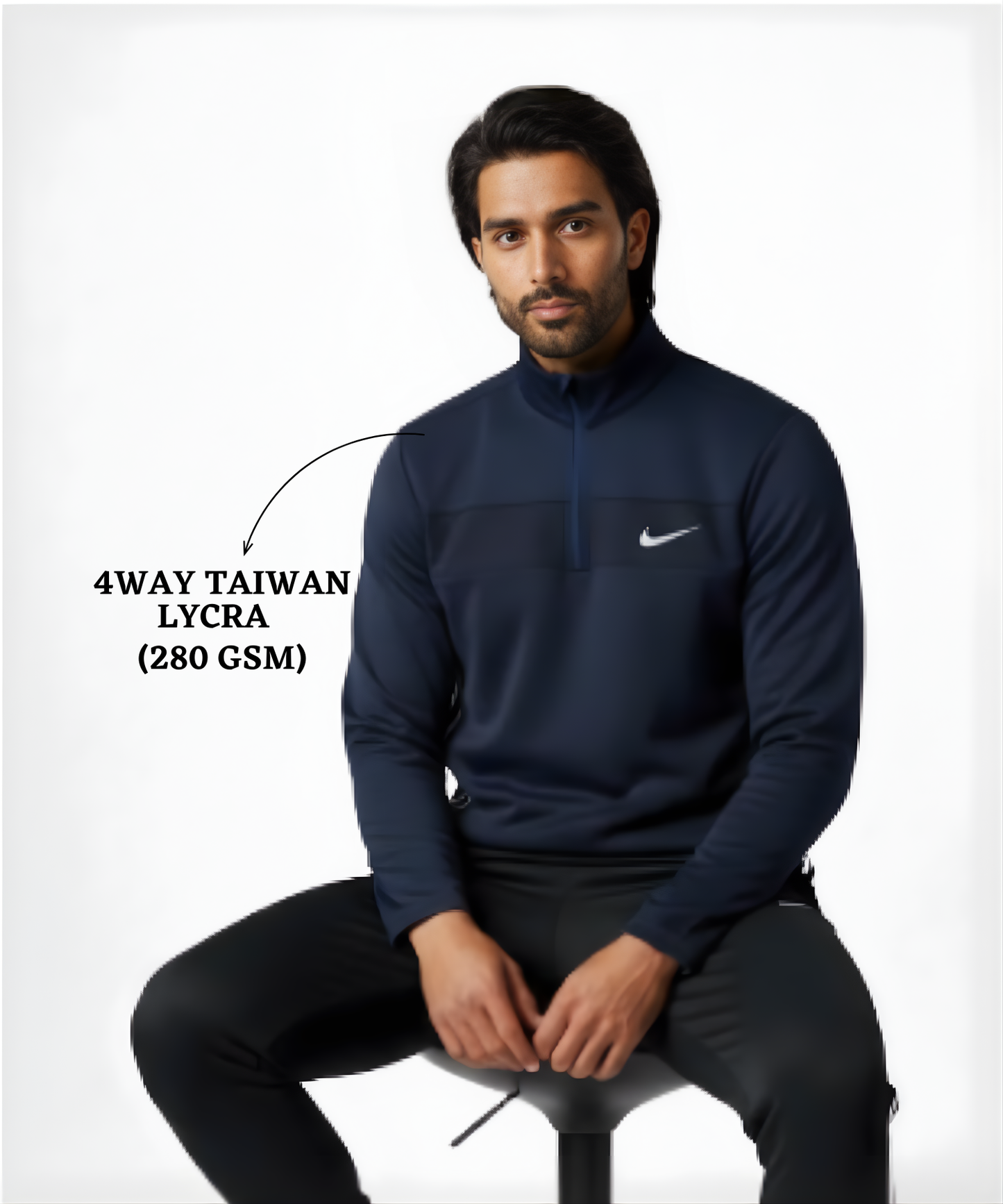 Imported 4way Taiwan Lycra Zipper T-Shirts (280 GSM)