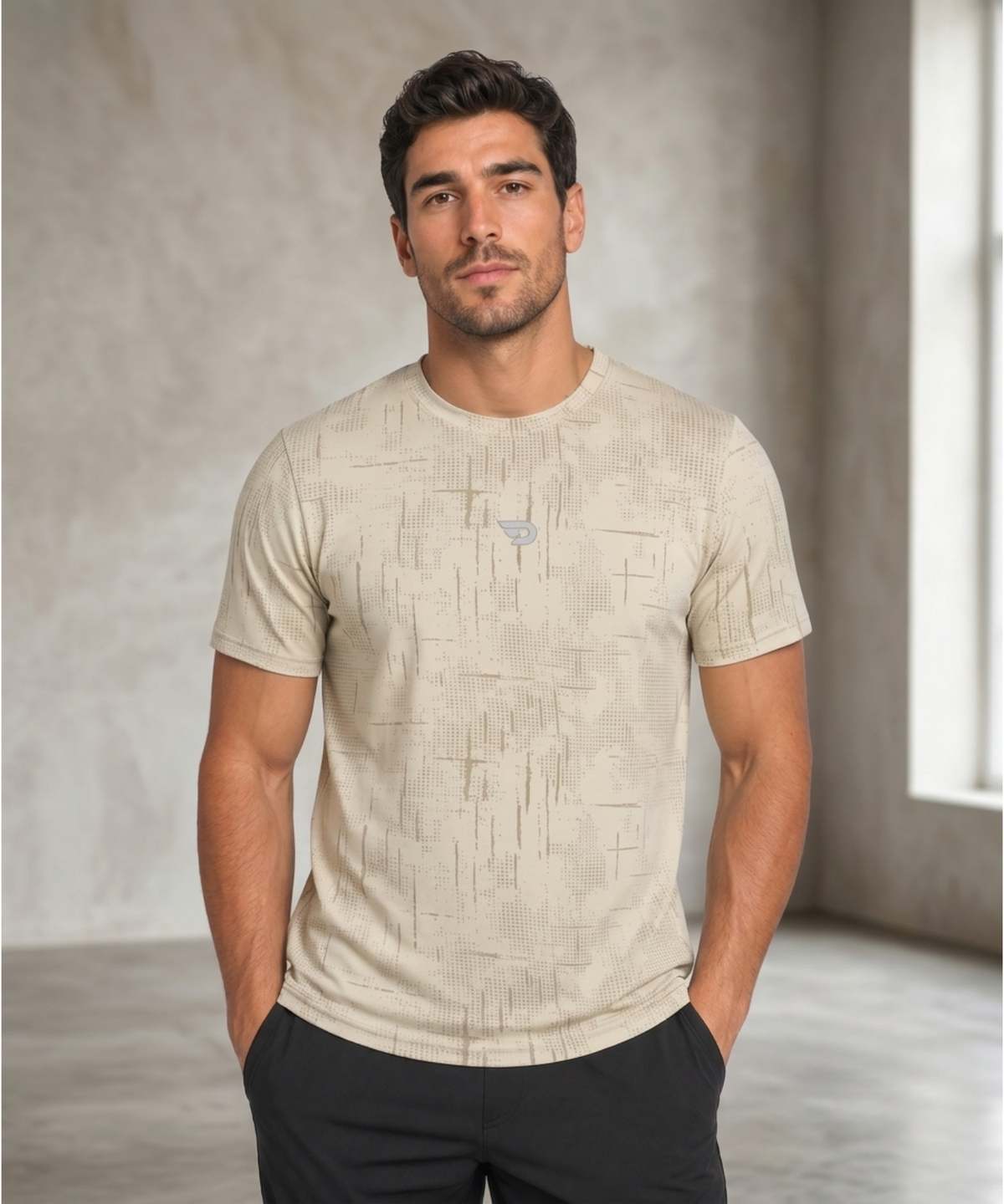 Denmonk Men's Premium Imported Jacquard Half Sleeve T-Shirt | 200 GSM | Regular Fit | DOD