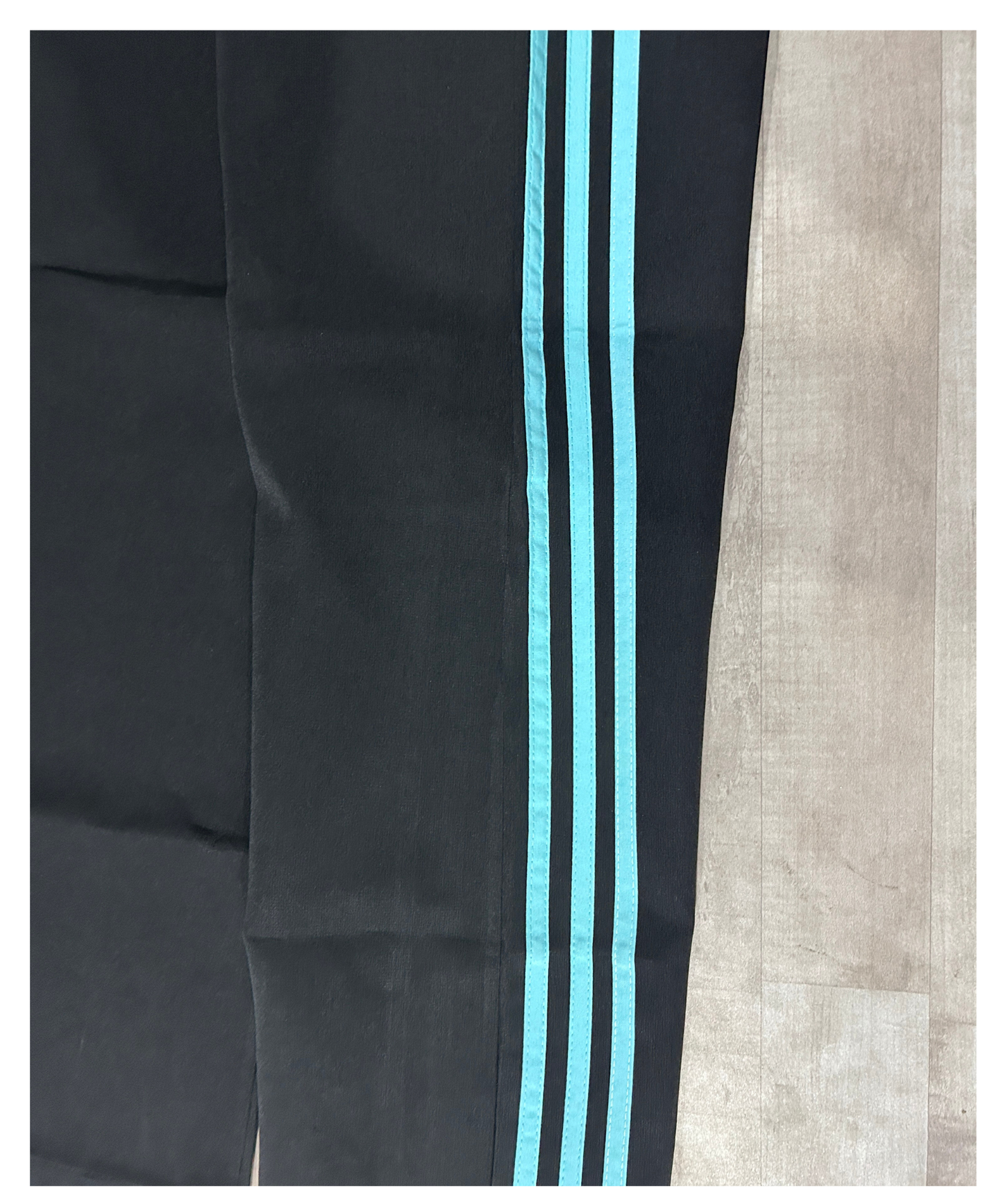 Imported NS Terry Lycra Trackpant (180–190 GSM) – Aqua Blue 3 Stripe Edition | Embroidery Logo
