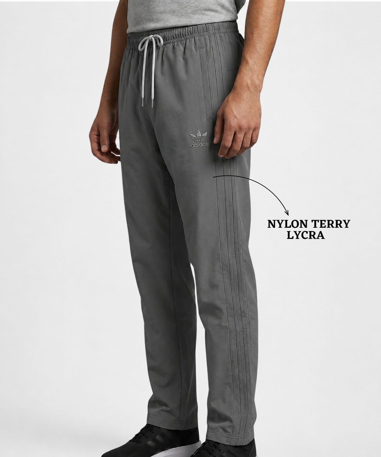Imported Nylon Terry Lycra  Trackpant (GSM 190)| Comfort Fit