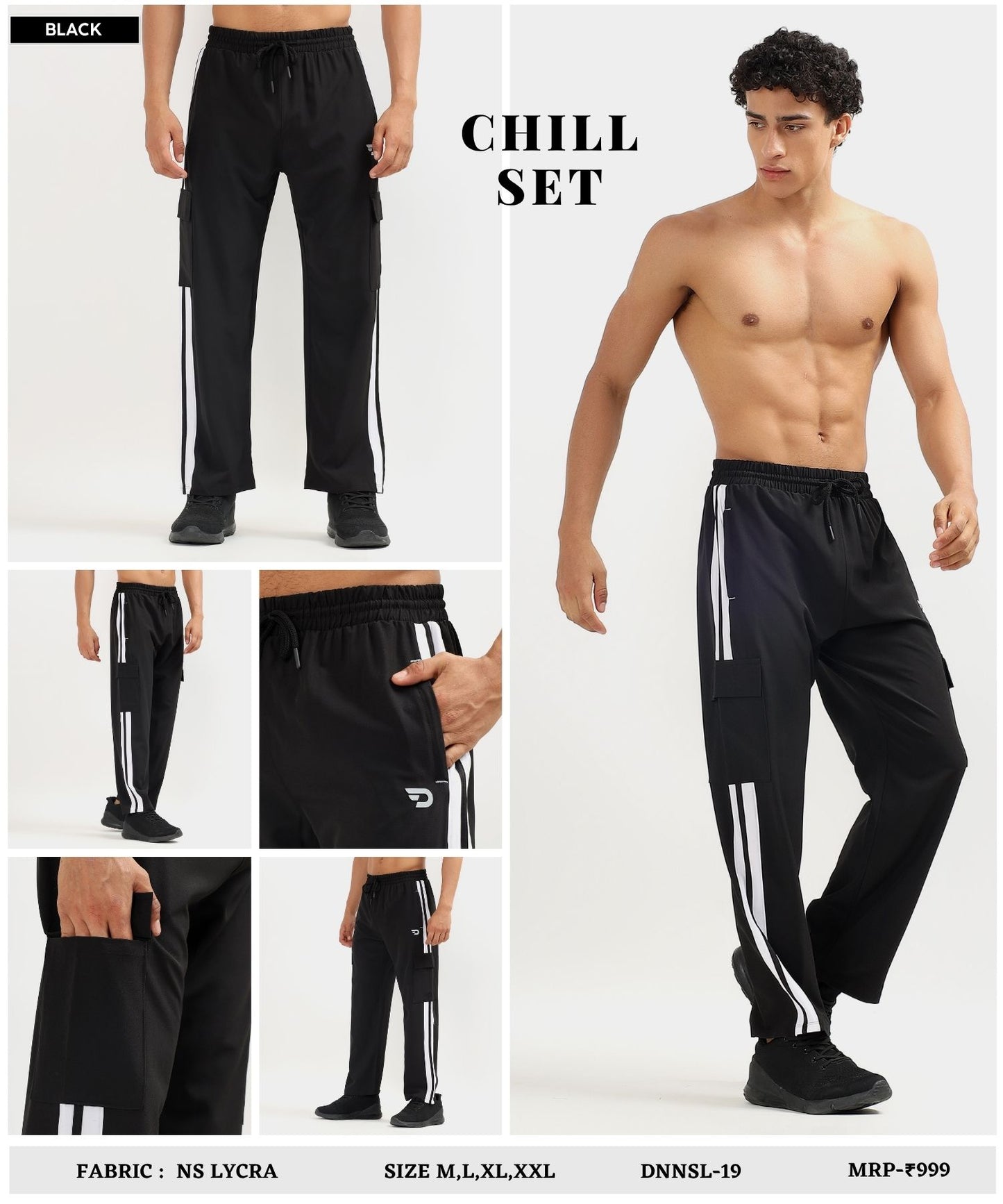 Imported NS Parachute Lycra Straight Fit Trackpant for Men (20% Lycra, 145 GSM)