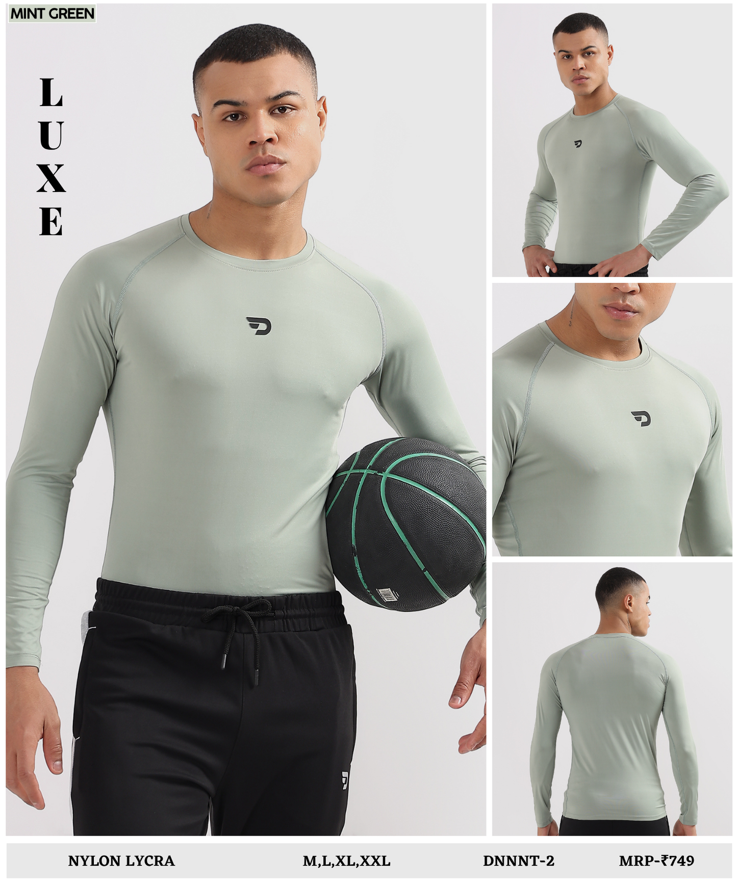 Premium Full Sleeve Nylon Lycra Compression T-Shirt (180 GSM) | Muscle Fit Activewear for Men