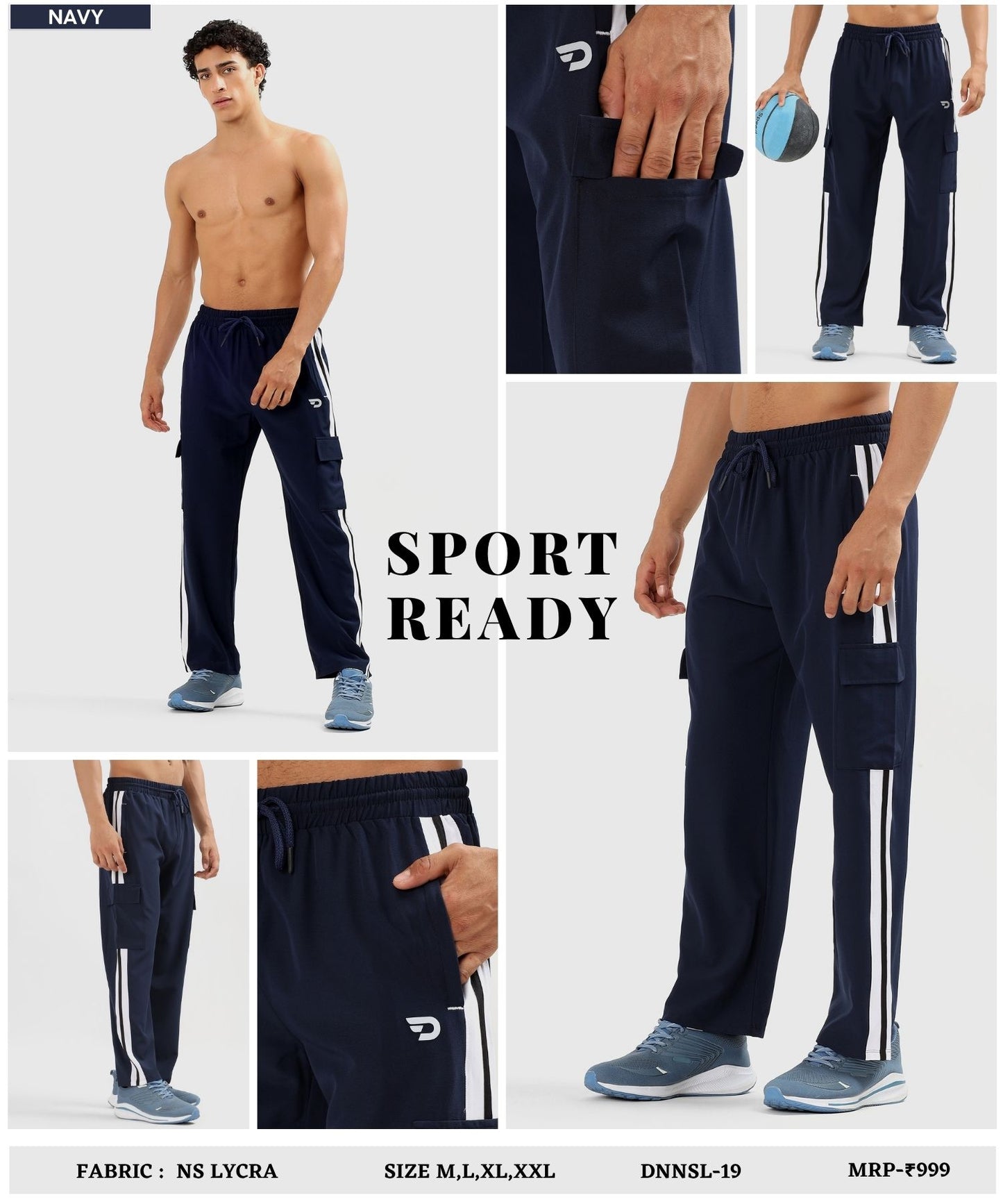 Imported NS Parachute Lycra Straight Fit Trackpant for Men (20% Lycra, 145 GSM)