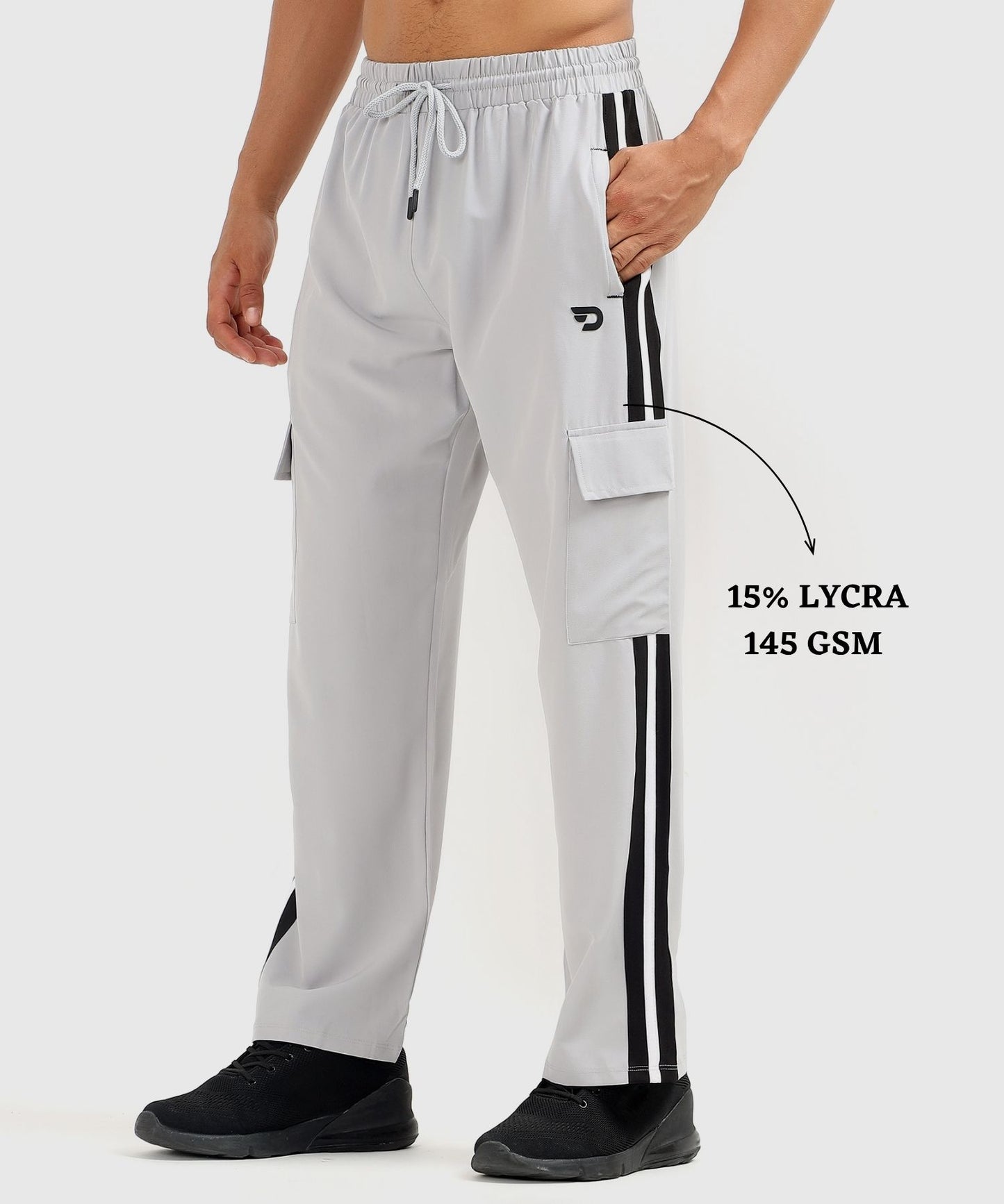 Imported NS Parachute Lycra Straight Fit Trackpant for Men (20% Lycra, 145 GSM)