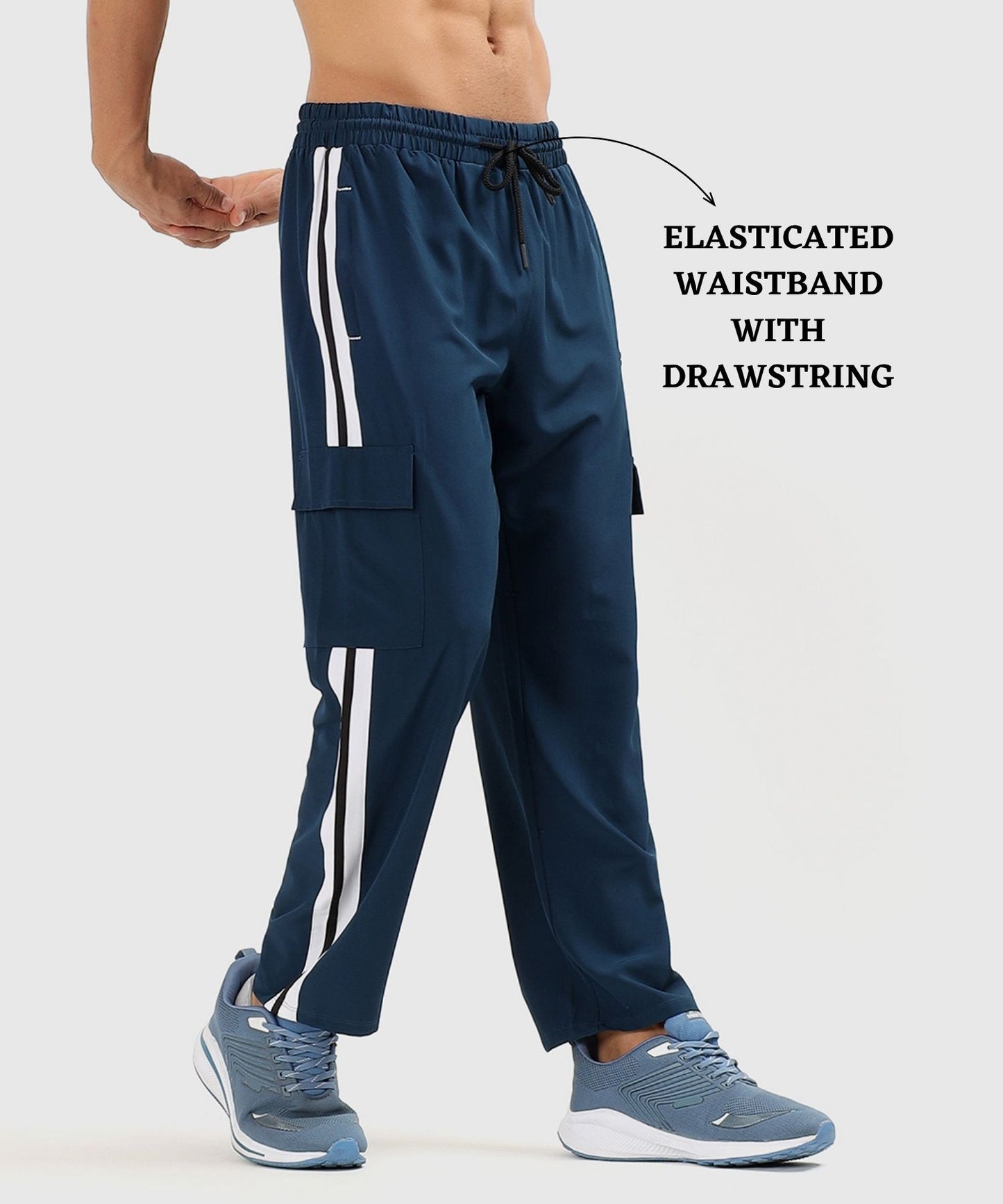 Imported NS Parachute Lycra Straight Fit Trackpant for Men (20% Lycra, 145 GSM)