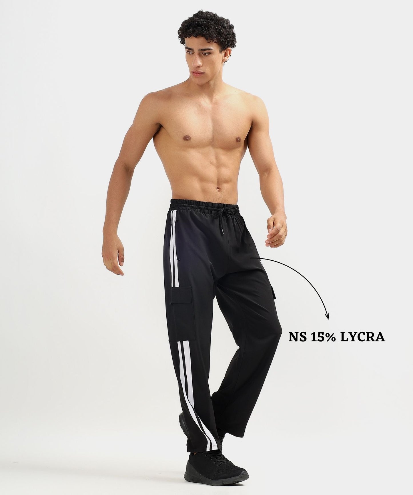 Imported NS Parachute Lycra Straight Fit Trackpant for Men (20% Lycra, 145 GSM)