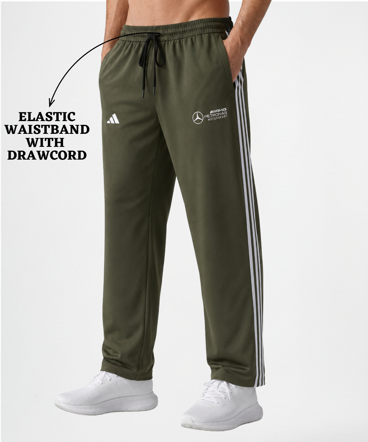 Imported Ns Parachute Lycra TrackPant (30% Lycra 200 GSM)| 3 Strip Design|Dual Embroidery Logo