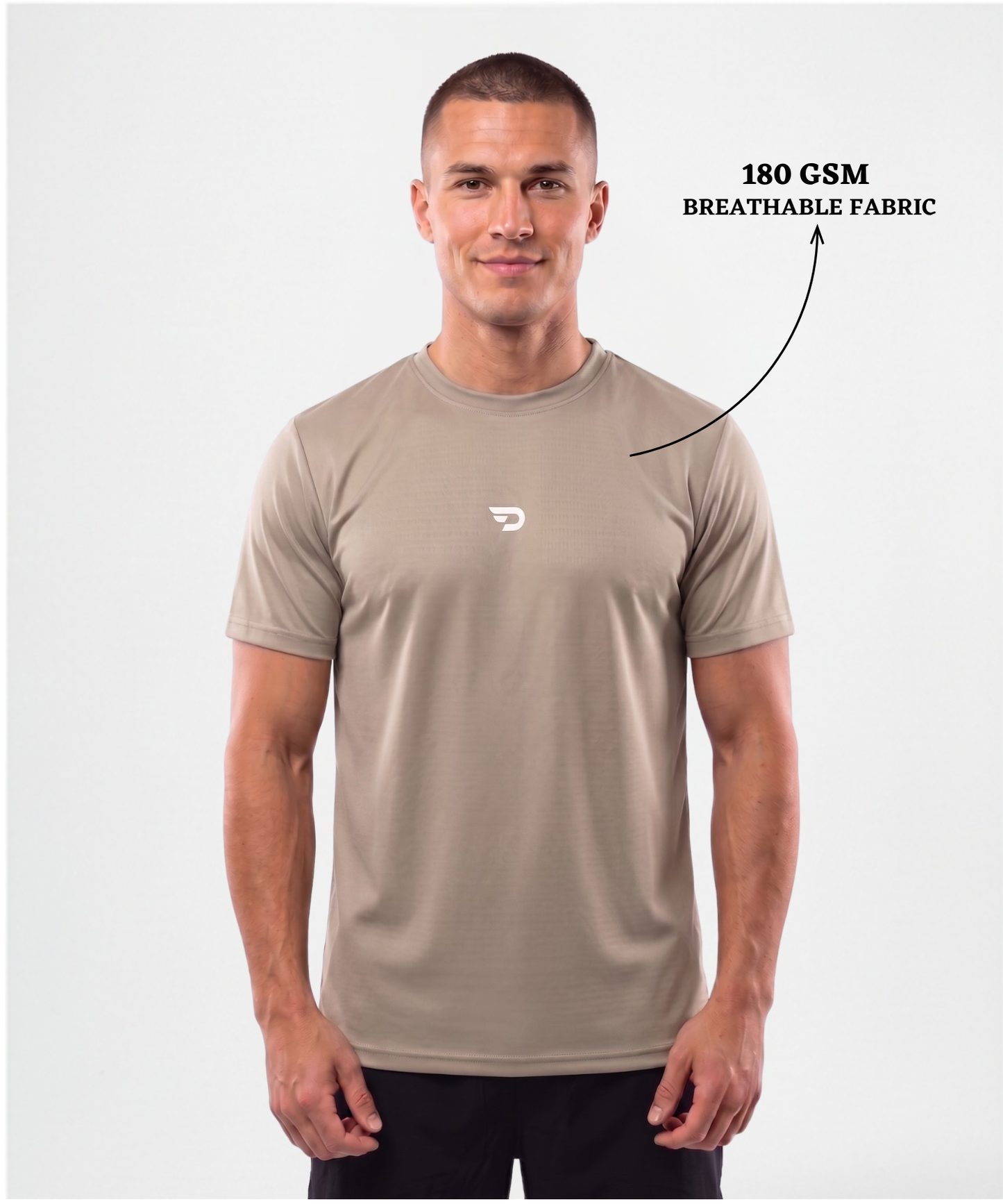 Imported Mesh Jacquard Lycra Men's Premium Half Sleeve T-Shirt | 170–180 GSM