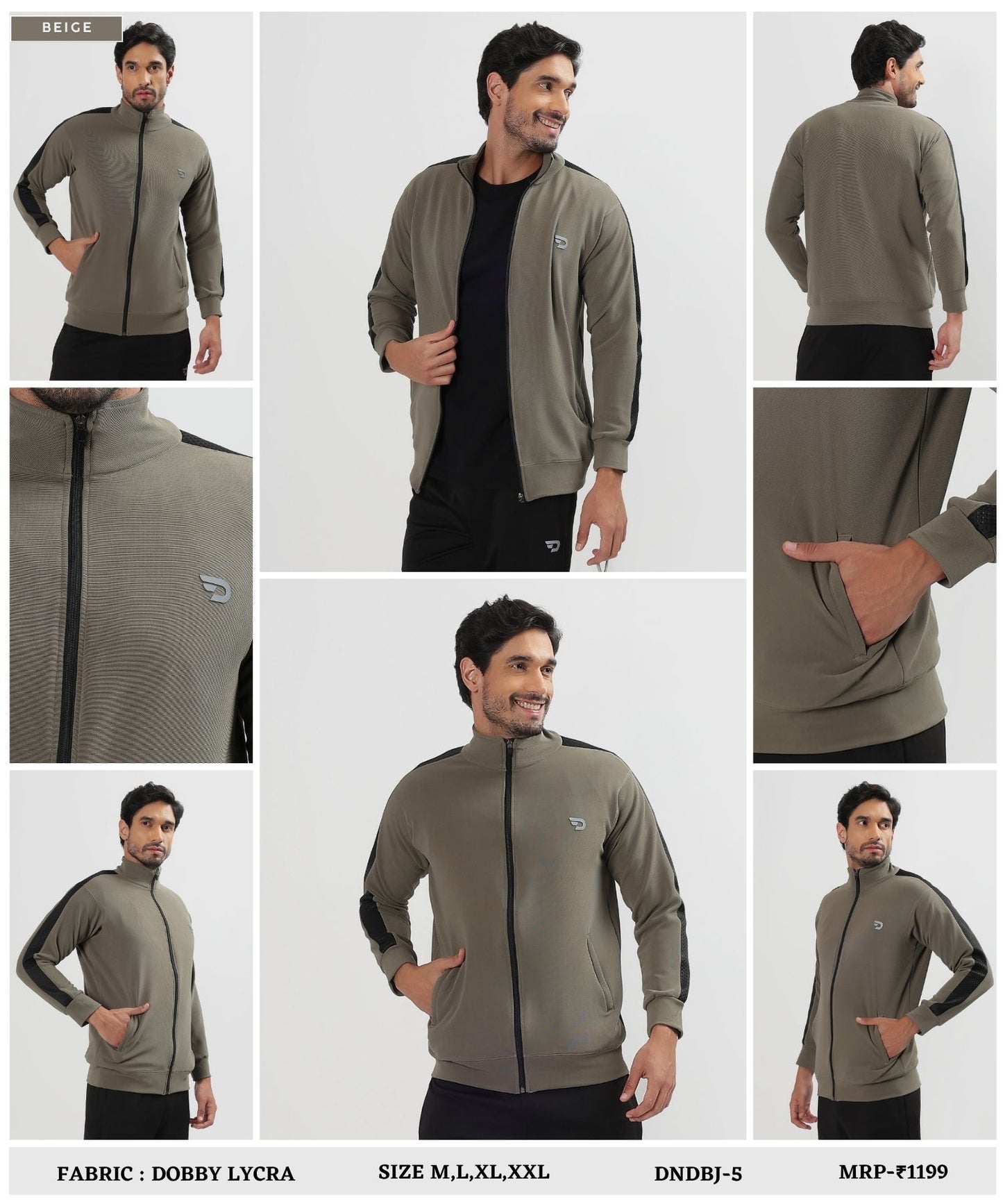 Stylish Full-Zip Jacket - Imported Dobby Lycra  (GSM 290)