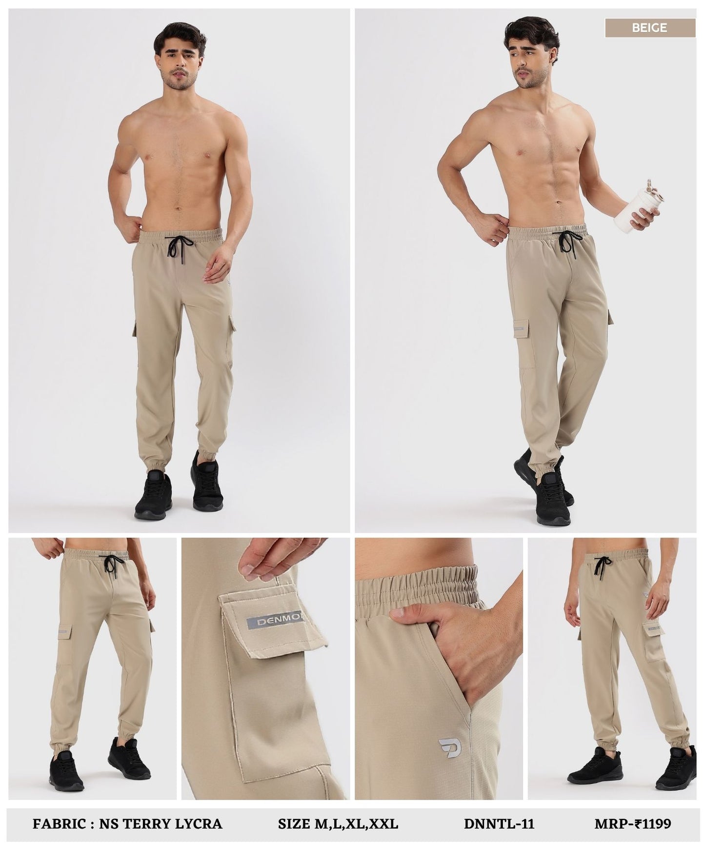 Utility  Cargo Joggers - Imported Ns Terry Lycra Lower (GSM 180-190)